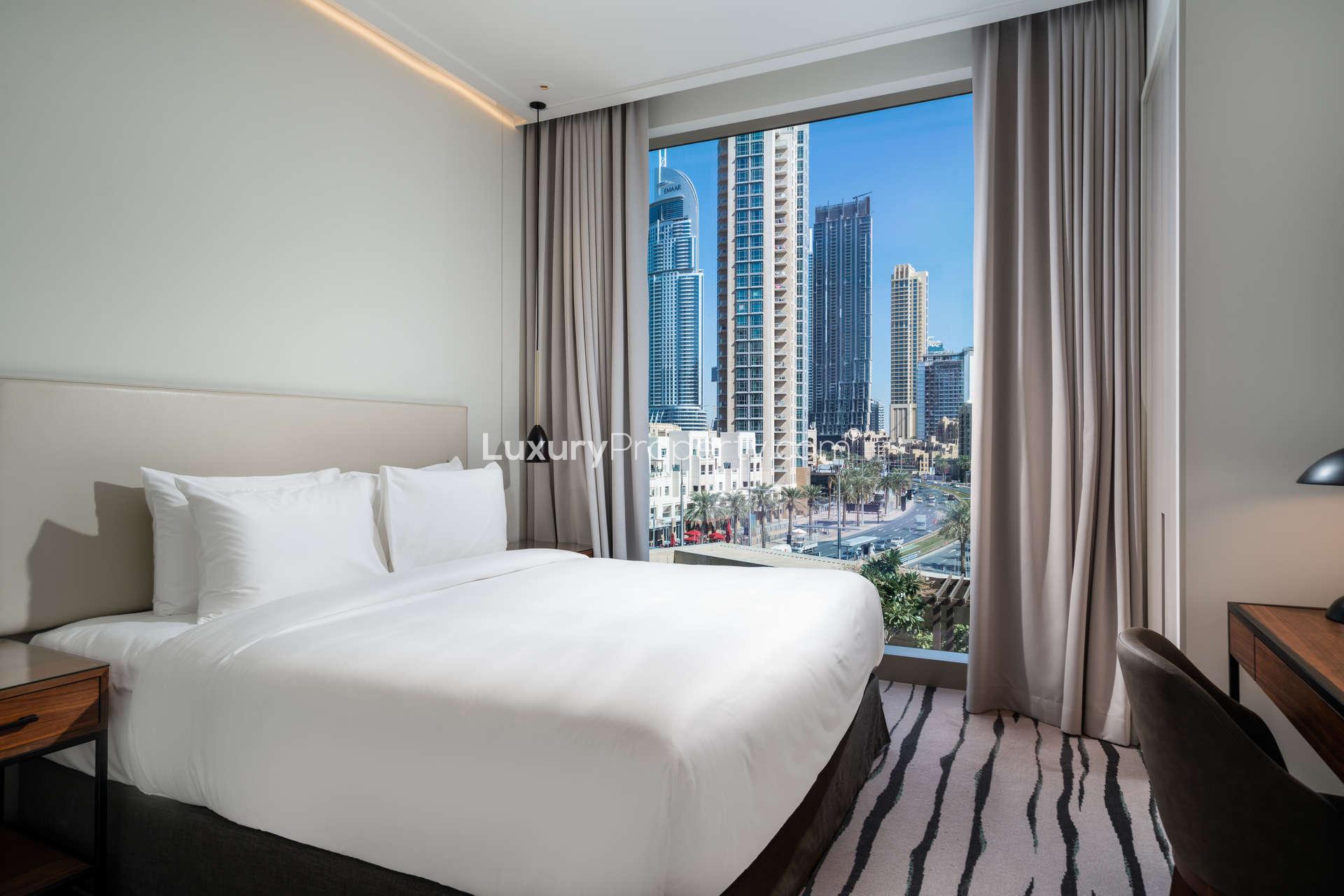 Outdoor swimming pool area at Vida Residence Downtown Dubai apartment for sale, LP03961