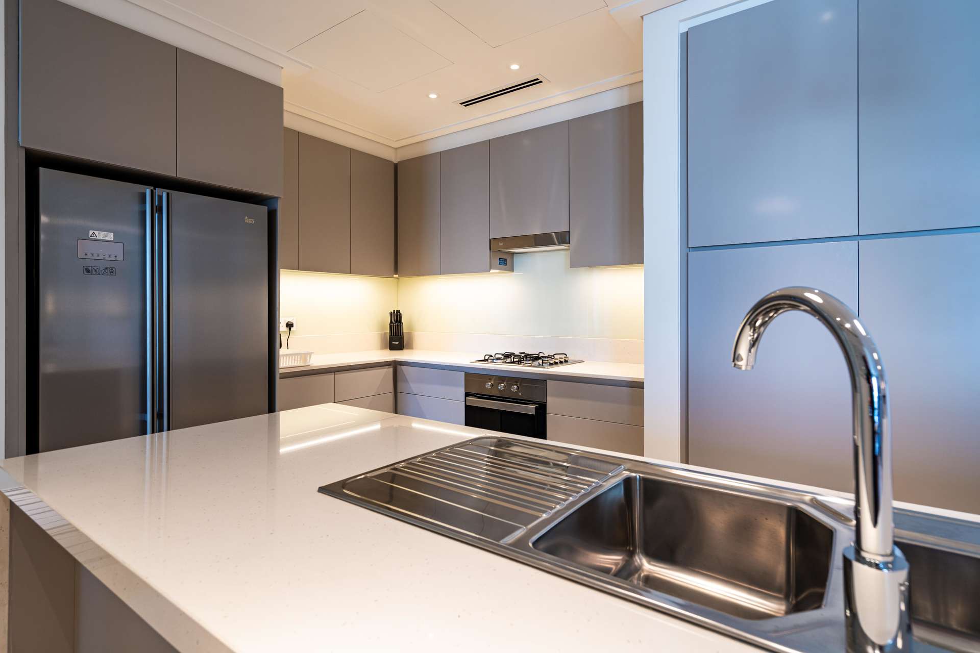 Luxury bedroom in Vida Residence Downtown apartment with city view, available for rent