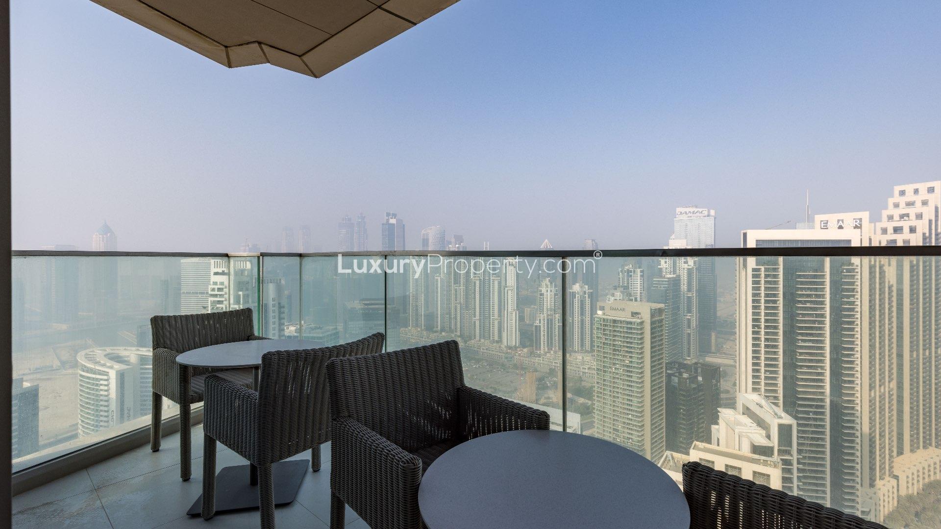Balcony view of Burj Khalifa from Vida Residence Downtown apartment for sale in Dubai
