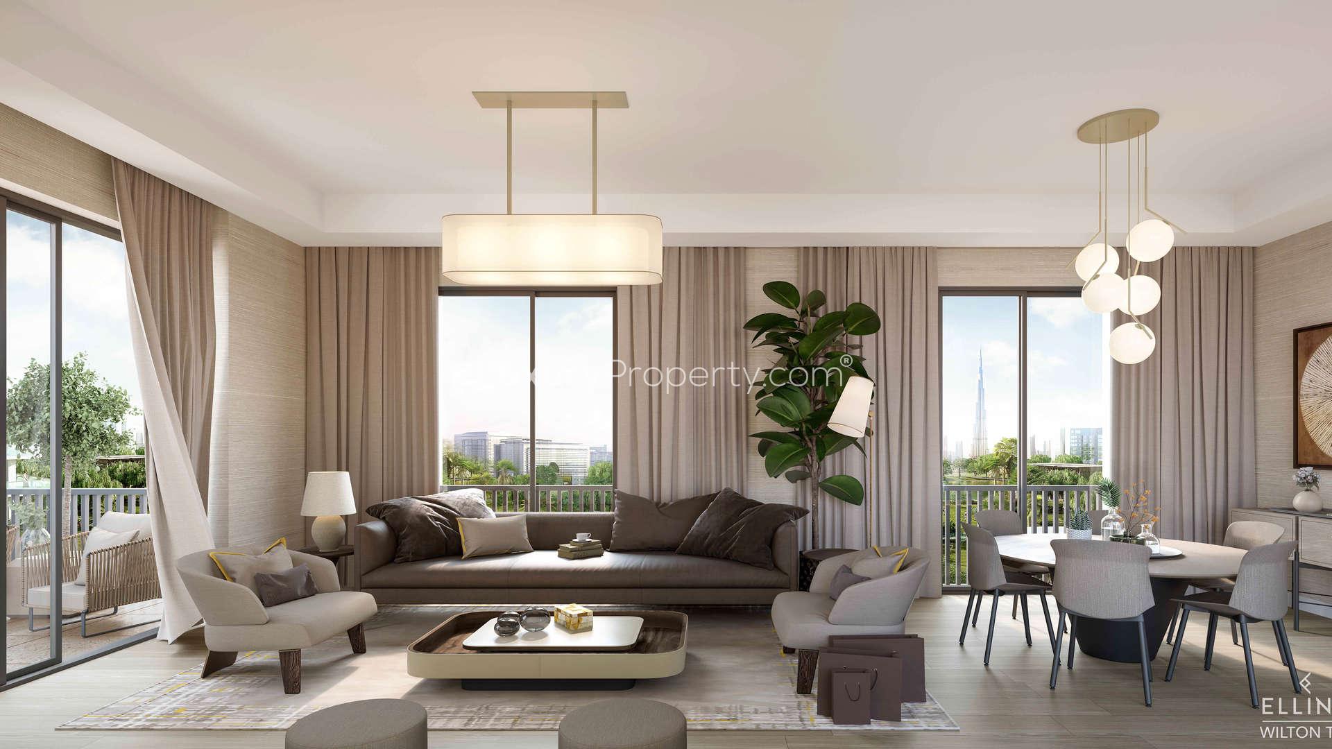 Modern bathroom in two-bedroom apartment, Wilton Terraces, Mohammed Bin Rashid City, for sale