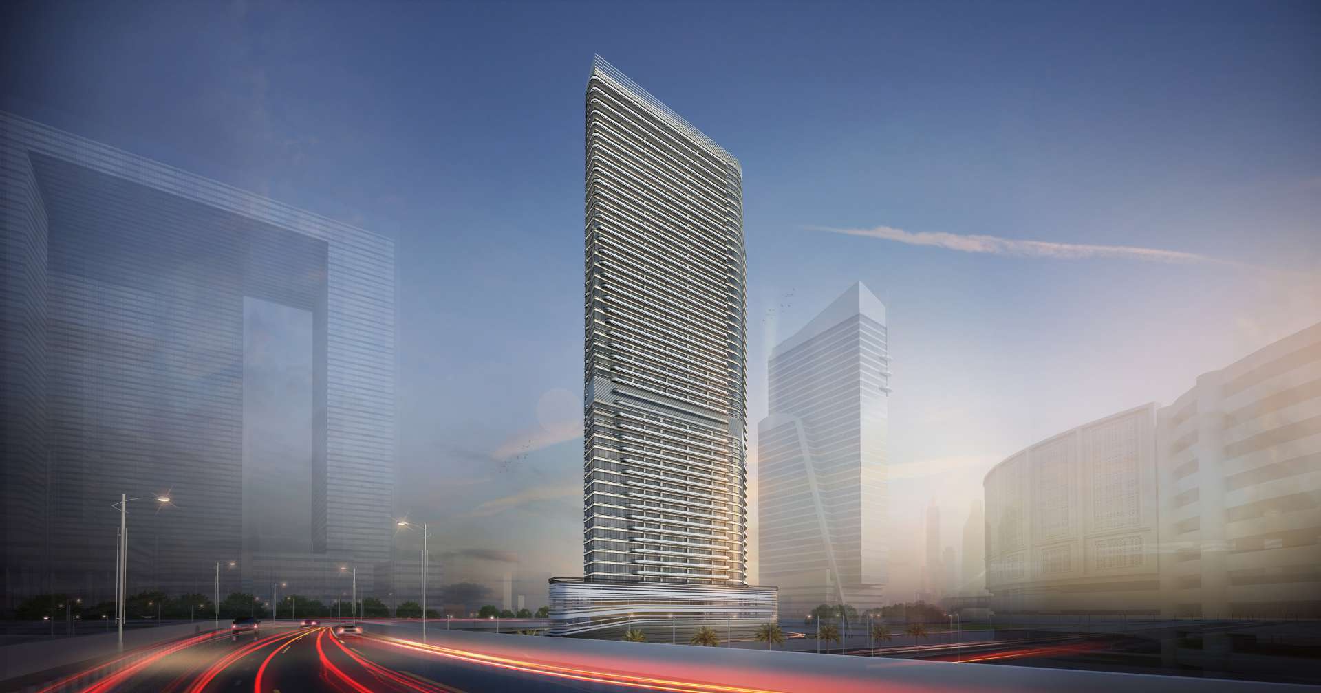 Luxurious living room in 2-bedroom apartment, Avani Palm View, Dubai Media City, ocean view