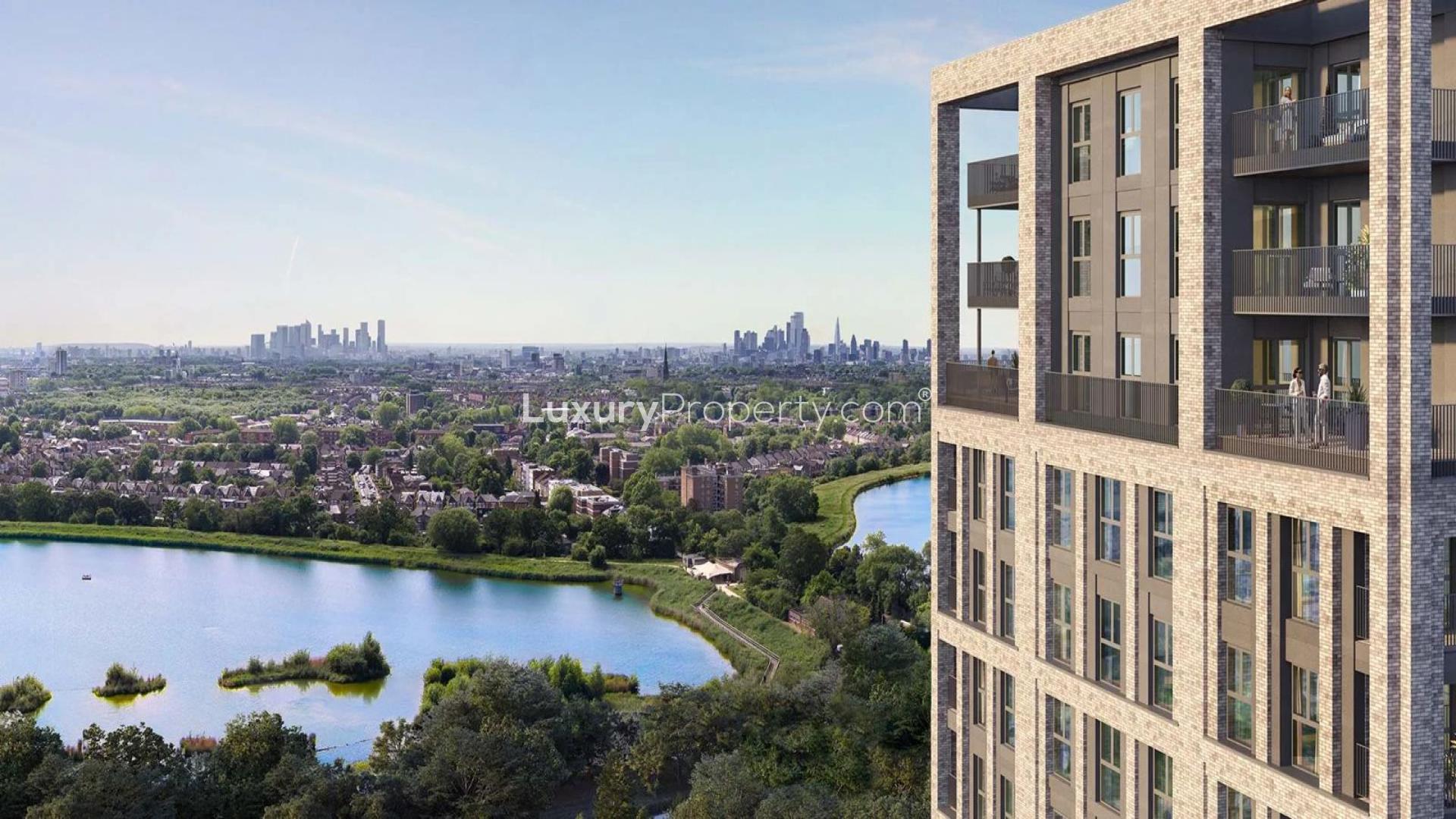 Modern kitchen in two-bedroom penthouse for sale, Woodberry Down, London