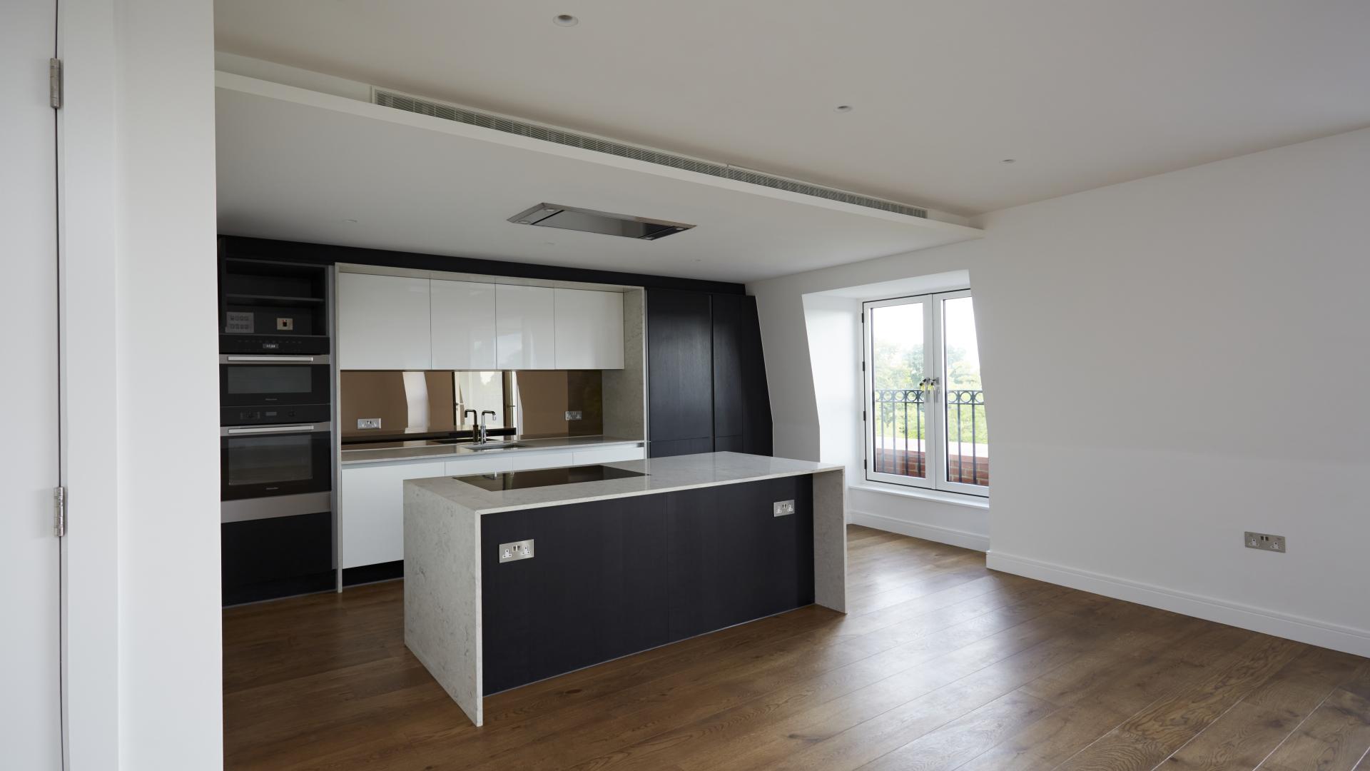 Luxurious Elie Saab Penthouse view overlooking lush Hyde Park greenery, London skyline visible