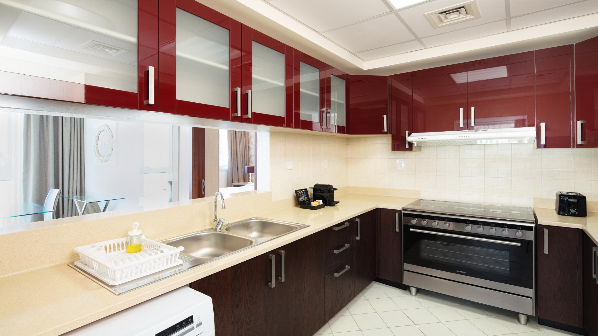 Furnished living room with marina view in Dubai Marina apartment for rent, Barcelo Residences