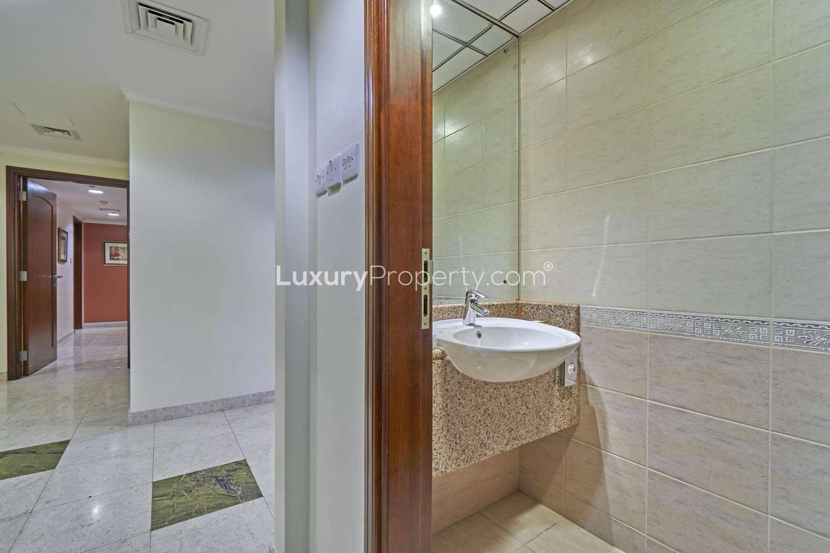 Elevator lobby in Marriott Dubai Harbor Hotel, luxury serviced residences, Dubai Marina