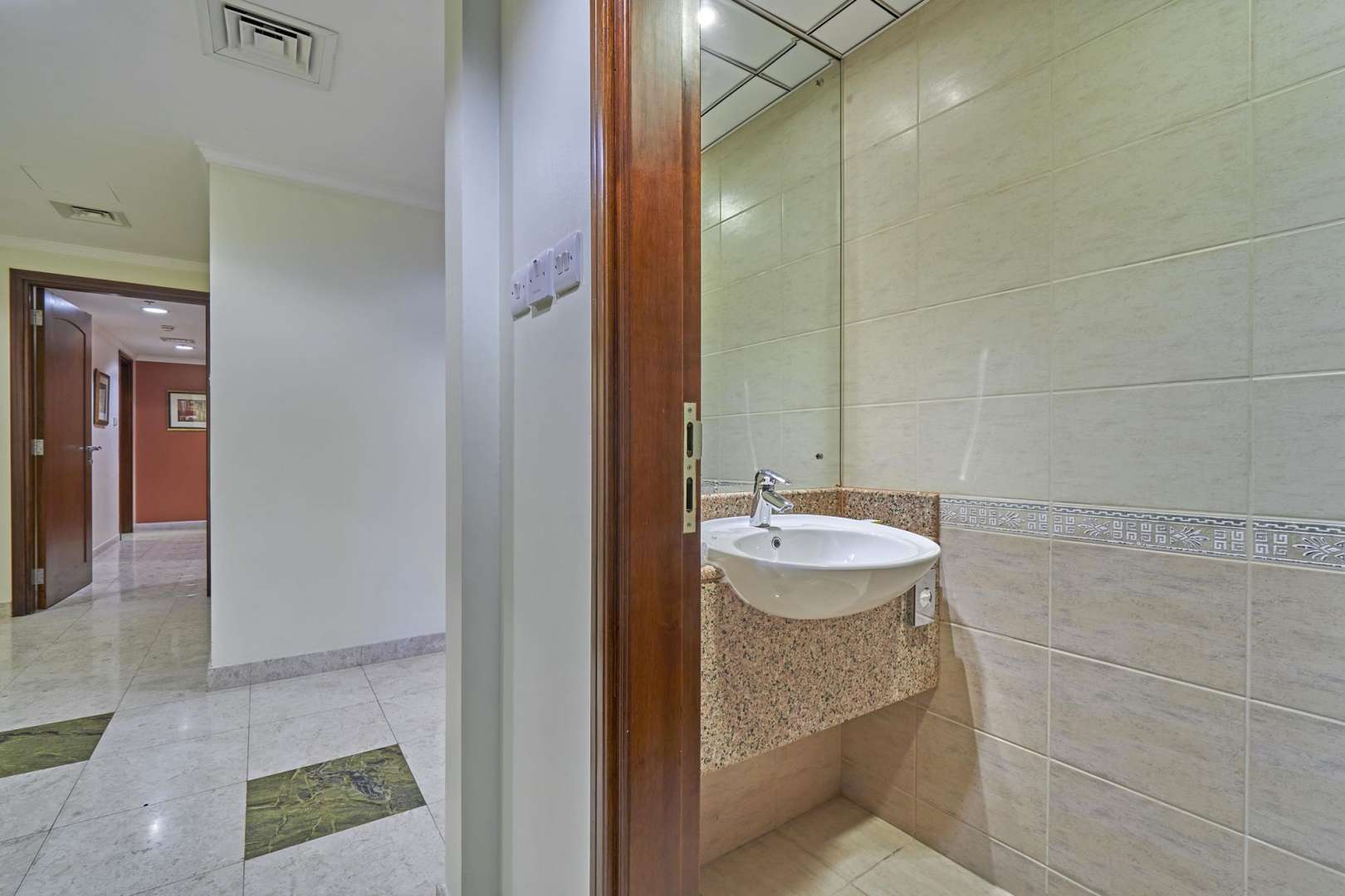 Elevator lobby in Marriott Dubai Harbor Hotel, luxury serviced residences, Dubai Marina