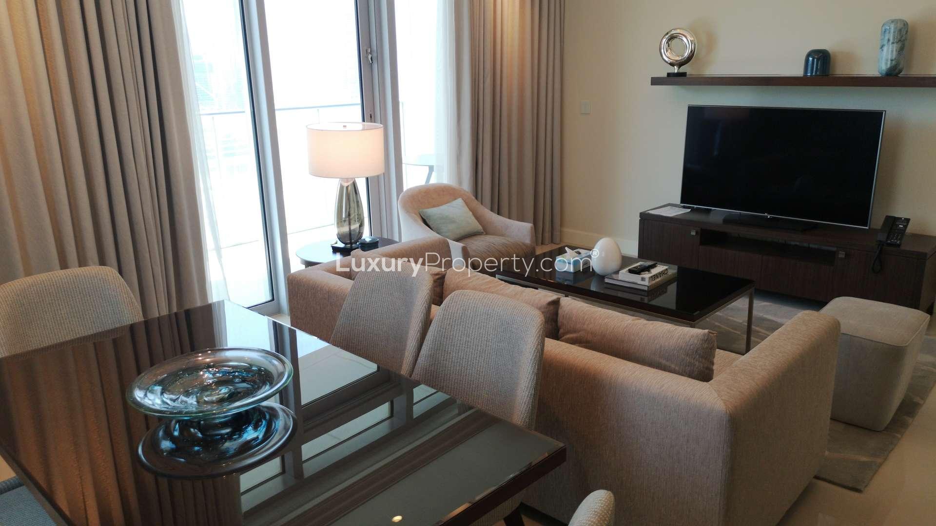 Luxurious bathroom in 2-bedroom apartment, Address Fountain Views, Downtown Dubai for rent
