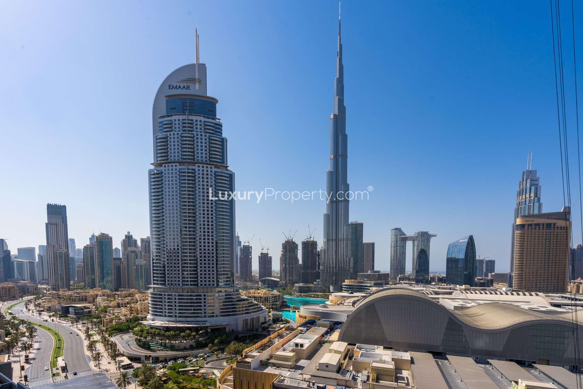 Modern kitchen in 2-bedroom serviced apartment, The Address Fountain Views, Downtown Dubai