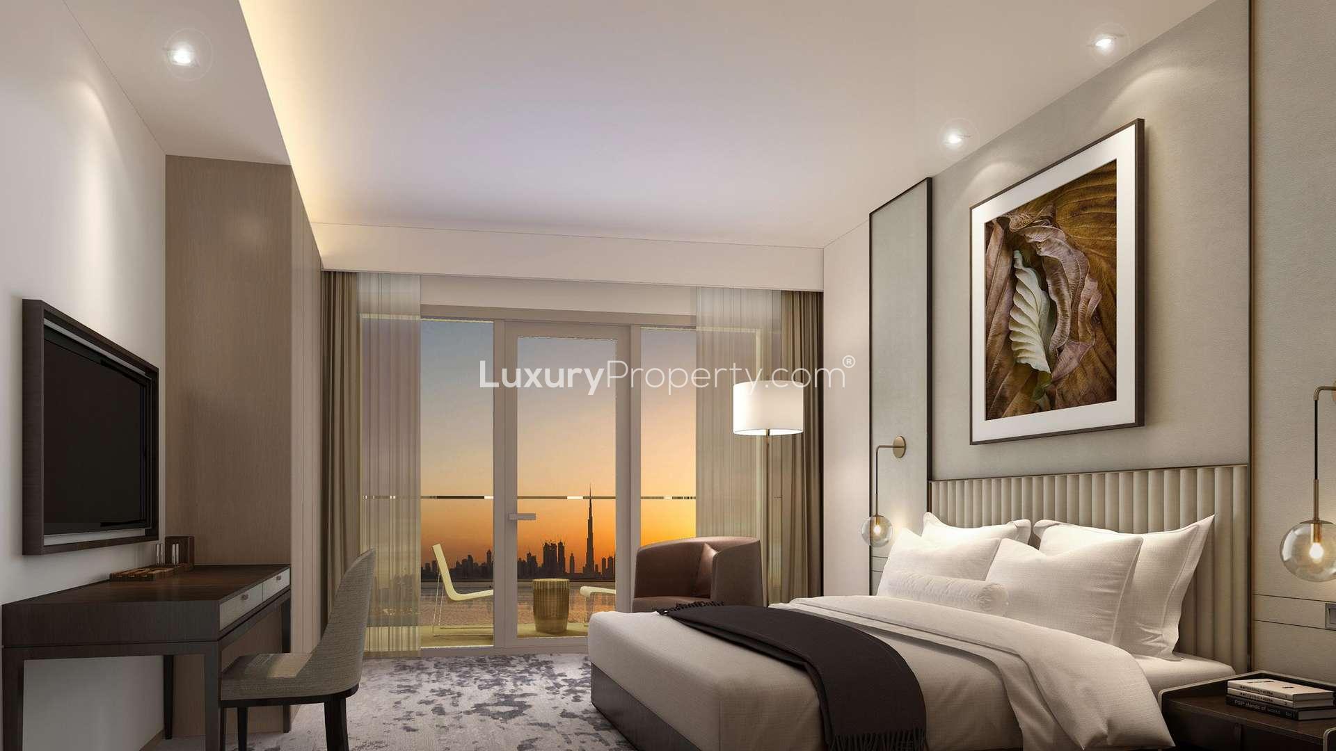 2-bedroom serviced apartment view at Address Harbour Point, Dubai Creek Harbour skyline