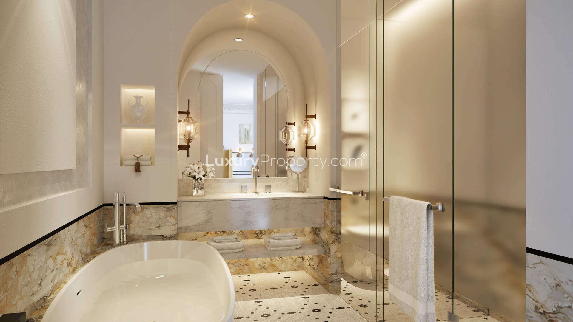 Exterior view of Fairmont Residences La Marina, Rabat Sale, featuring modern architecture and landscaping