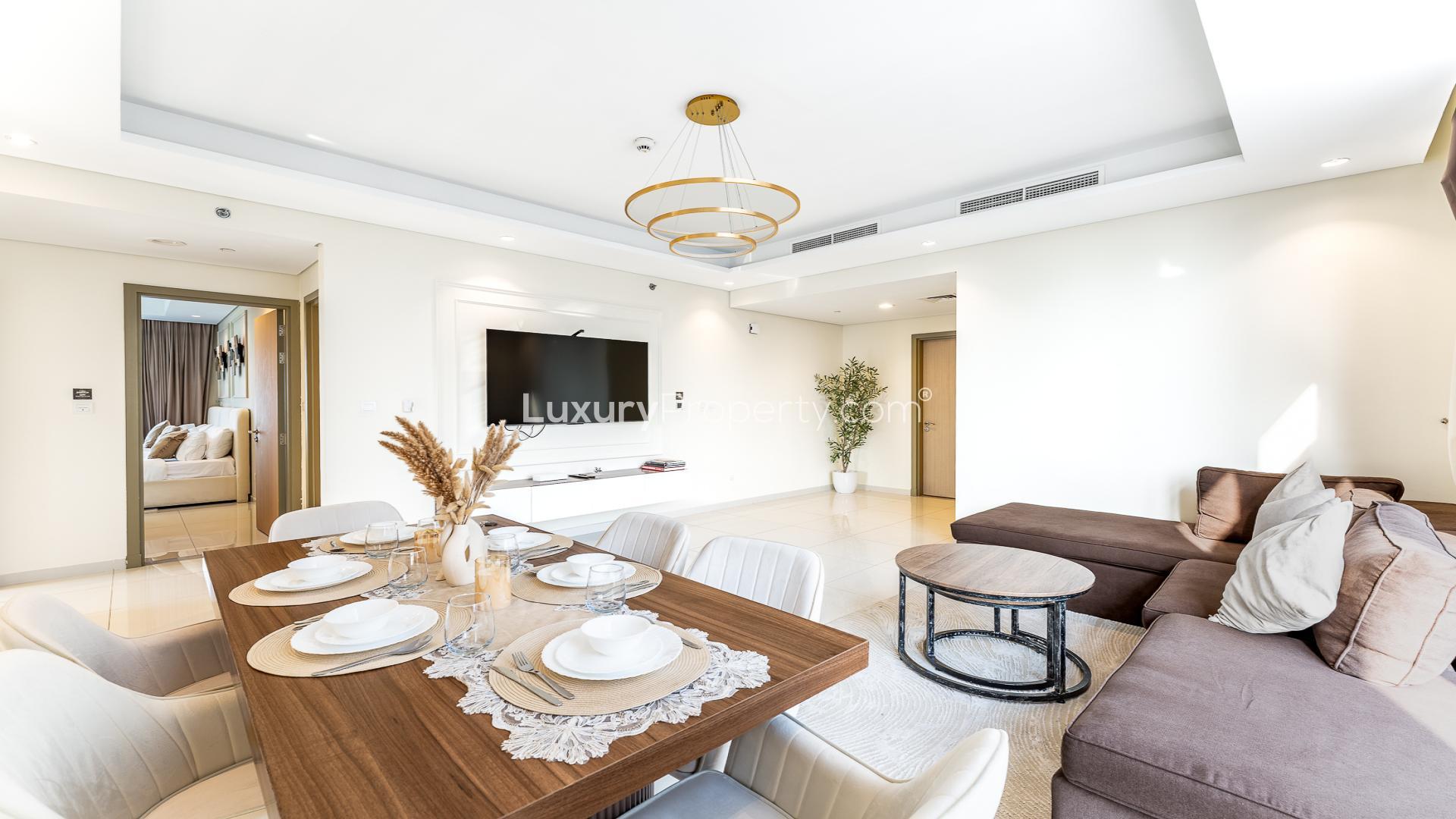Modern living room in Paramount Tower, Business Bay serviced residence for sale, Ref LP47216