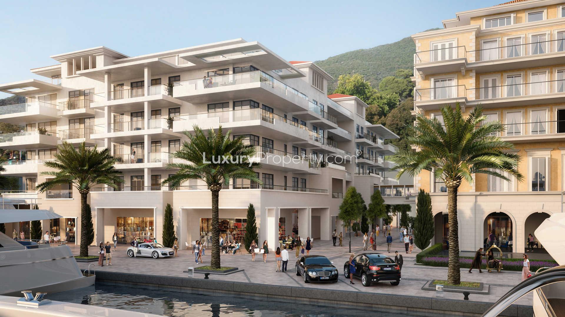 Waterfront serviced residences with pool view in Porto Montenegro's Regent Pool Club Residences