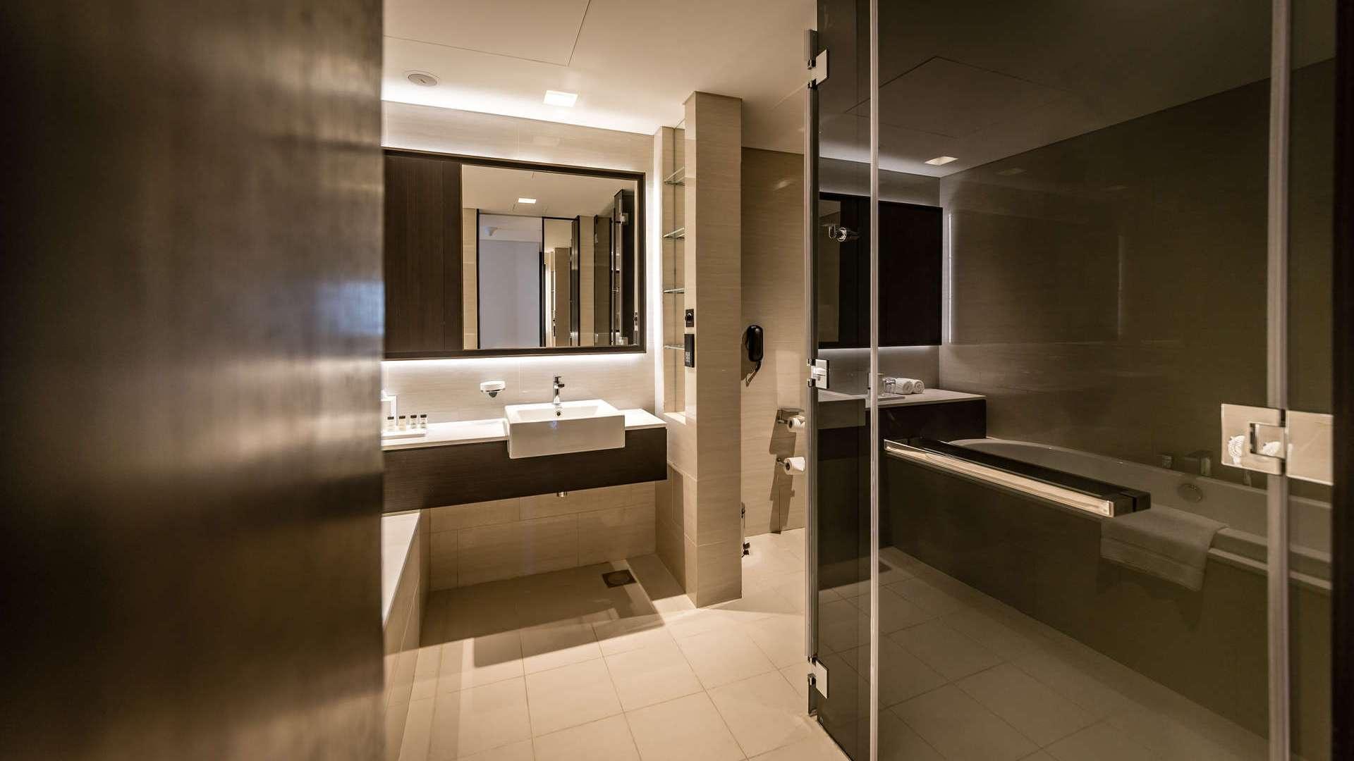 Modern 2-bedroom serviced apartment interior on Sheikh Zayed Road, near Sheraton Grand Hotel