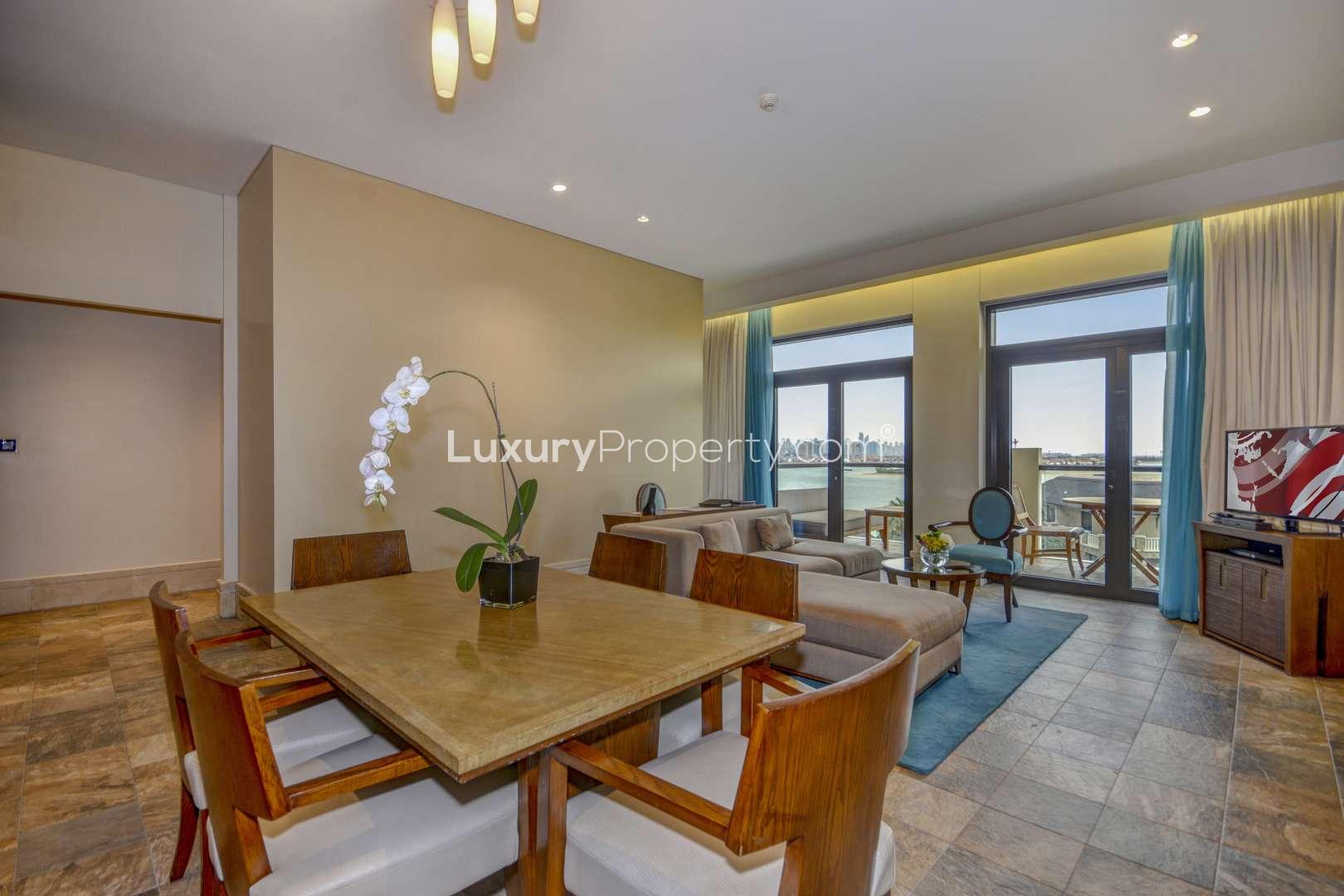 Luxurious living room in serviced residence at Sofitel the Palm, Palm Jumeirah