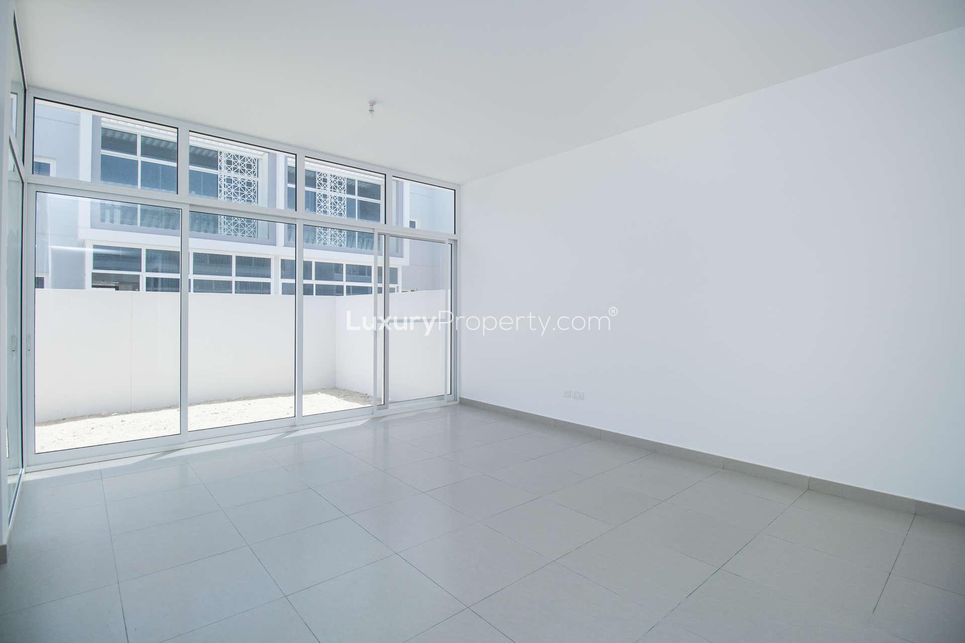 Floor plan of 2-bedroom townhouse for rent in Arabella 2, Mudon, showing layout details