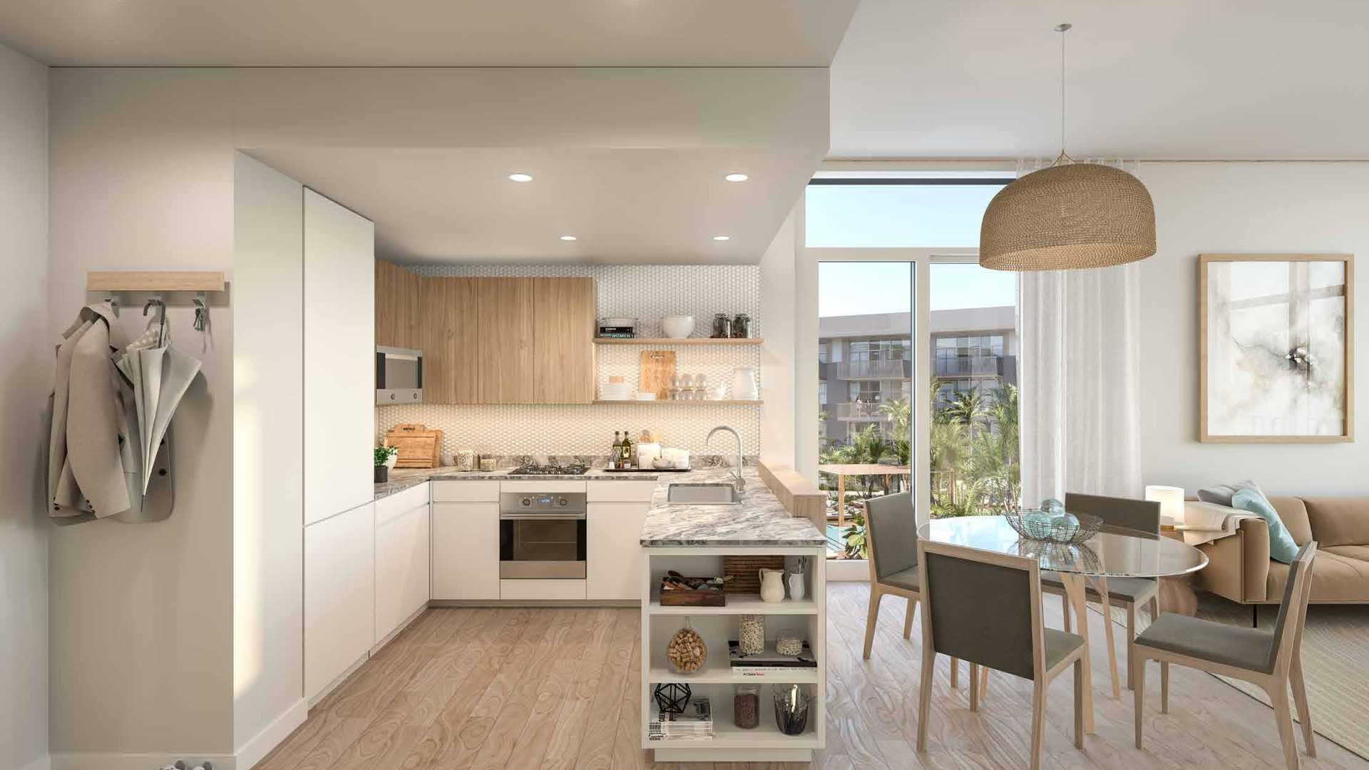 Modern gym with exercise equipment in Belgravia 3 townhouse, Jumeirah Village Circle