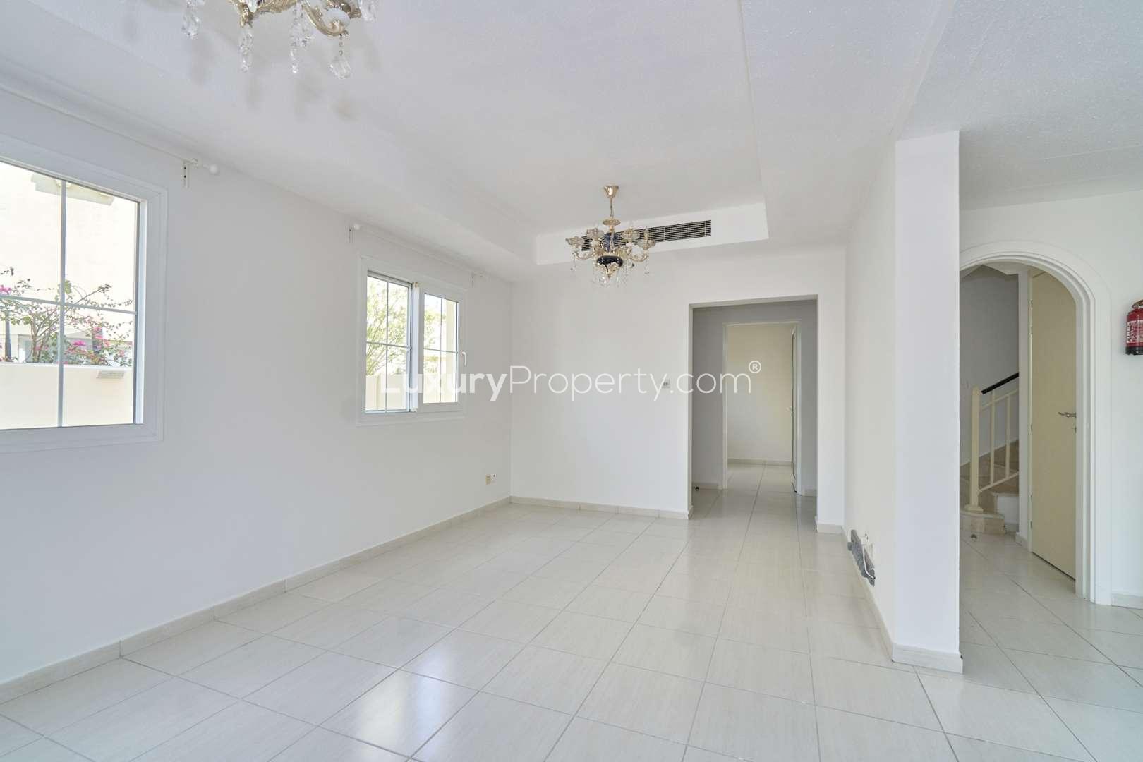 2-bedroom villa interior in Springs 2, Emirates Living, featuring bathroom and closet access