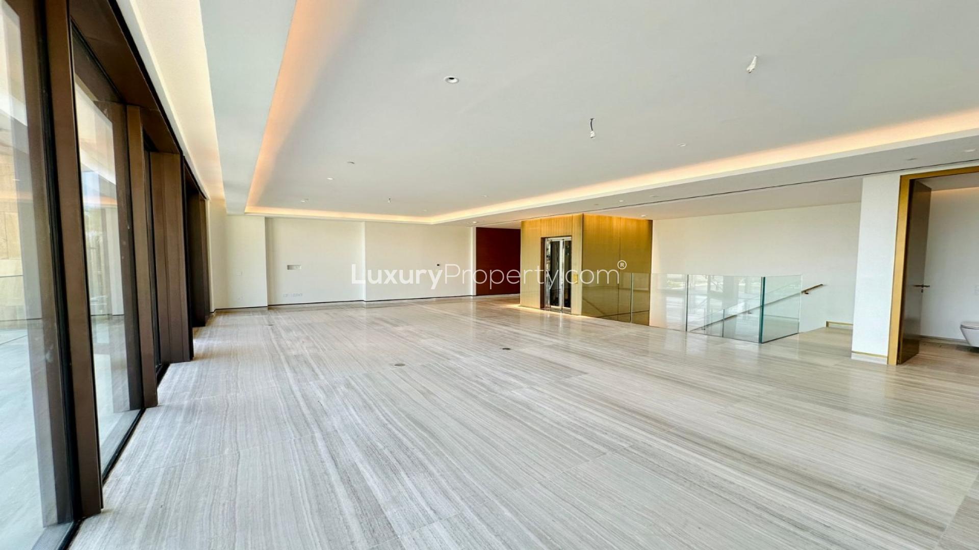 Spacious living area in Palm Jumeirah townhouse, featuring modern design and natural light