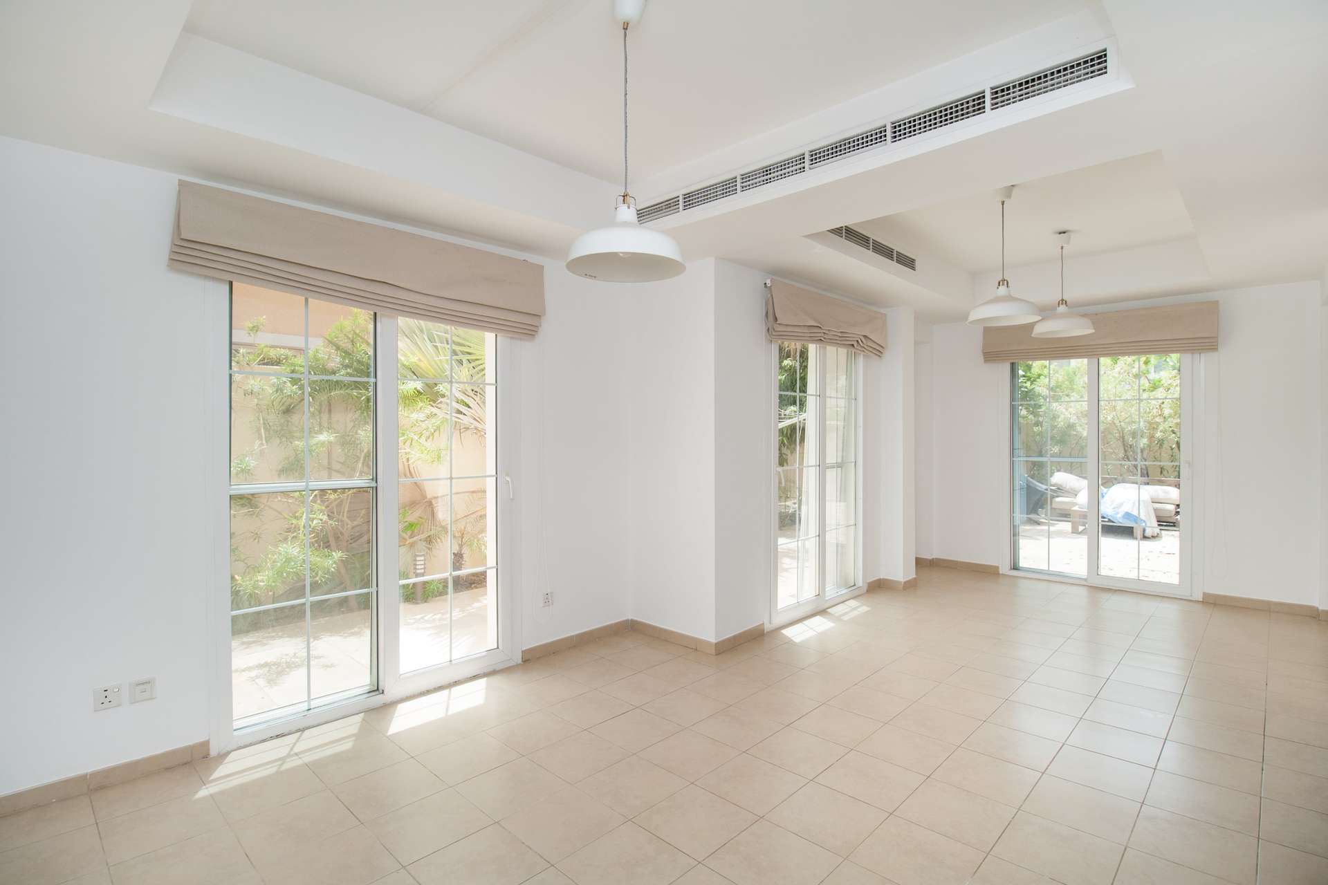 Bright living area with staircase in Al Reem 1 villa, Arabian Ranches for rent