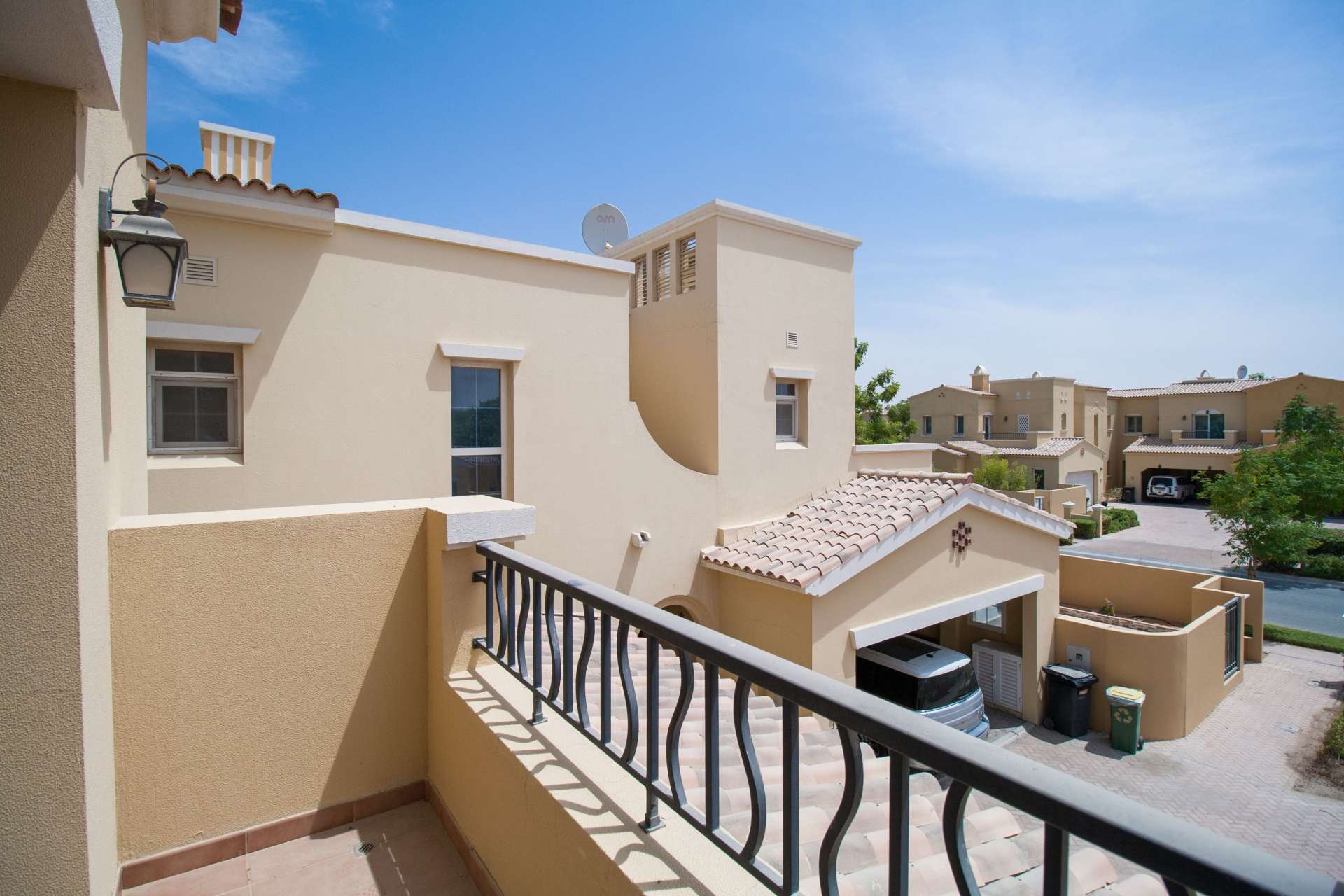 Charming 2-bedroom villa exterior in Palmera 1, Arabian Ranches, available for rent
