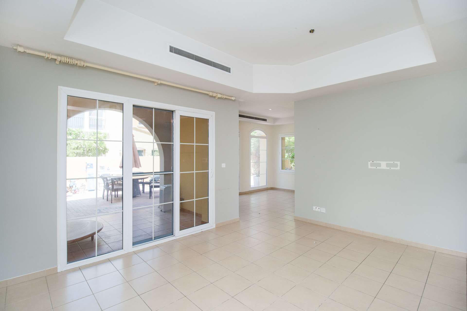 Charming 2-bedroom villa balcony view in Palmera 1, Arabian Ranches for rent