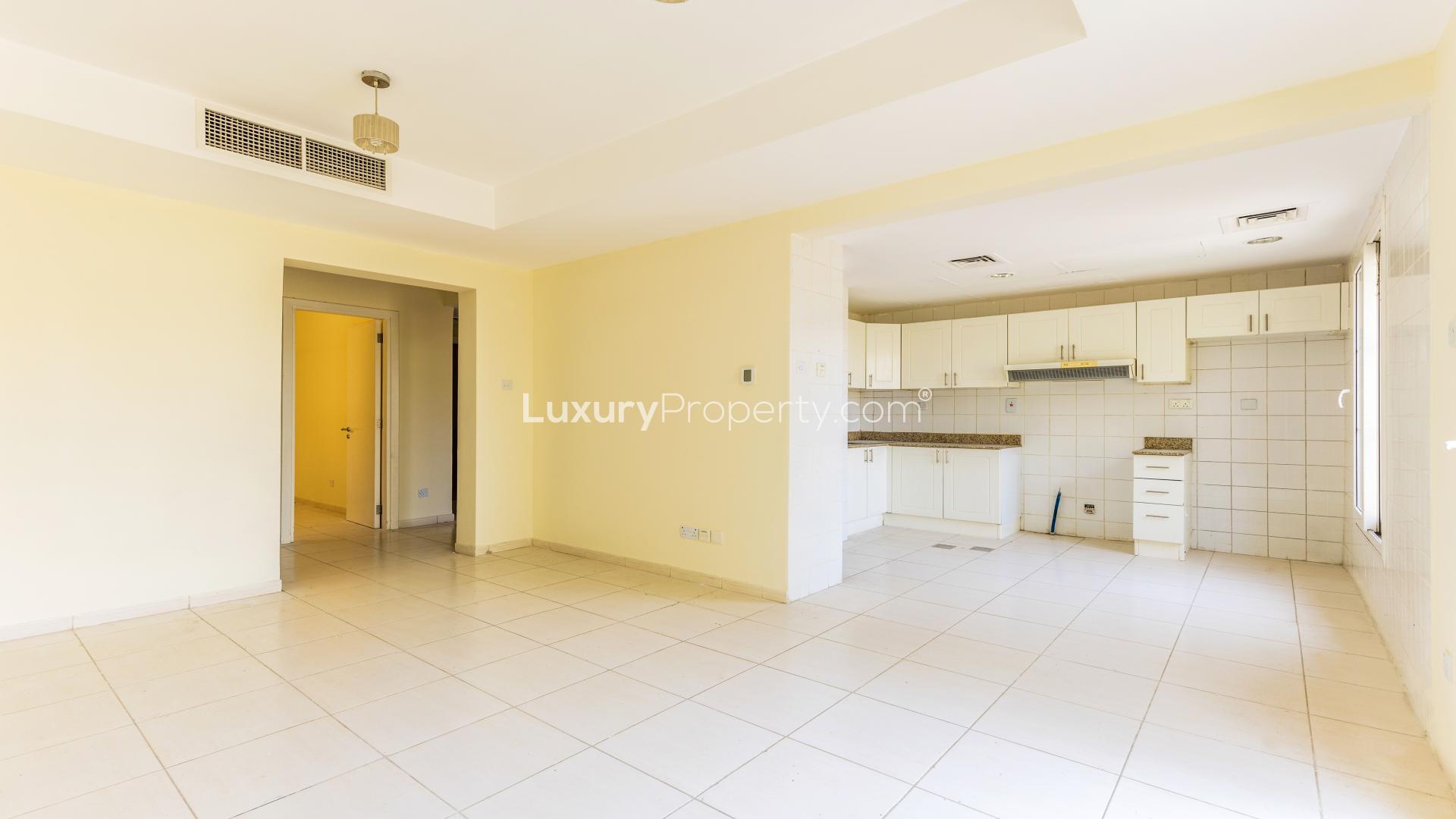 Spacious living area with open kitchen in Springs 7 villa for rent