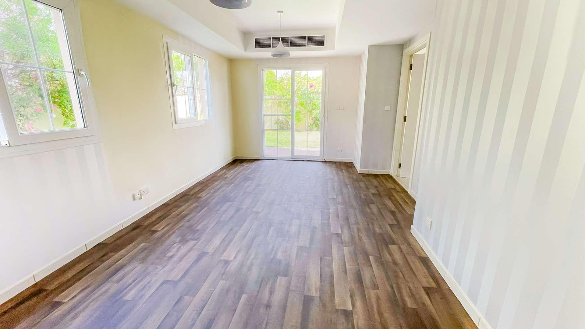 Spacious living room in upgraded two-bedroom villa, The Springs community, available for rent