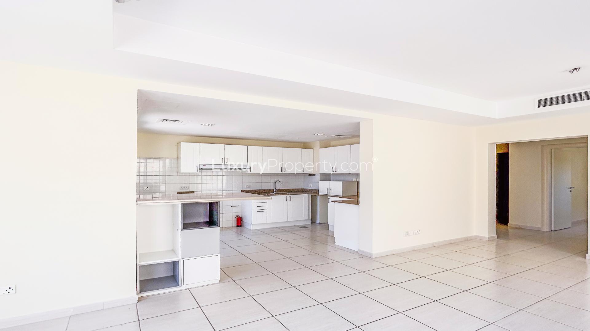 Spacious kitchen in 2-bed villa for rent, Springs 2, Emirates Living Community