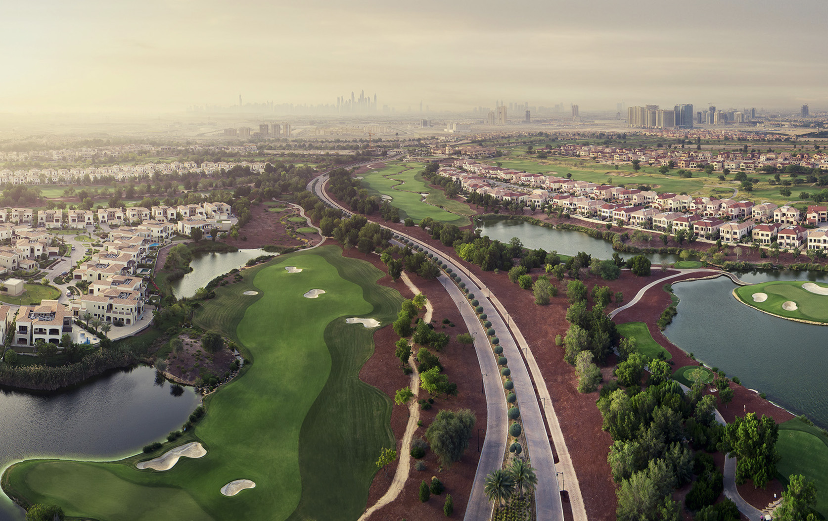 Modern two-bedroom villa exterior at Jumeirah Luxury, Jumeirah Golf Estates, Dubai, for sale