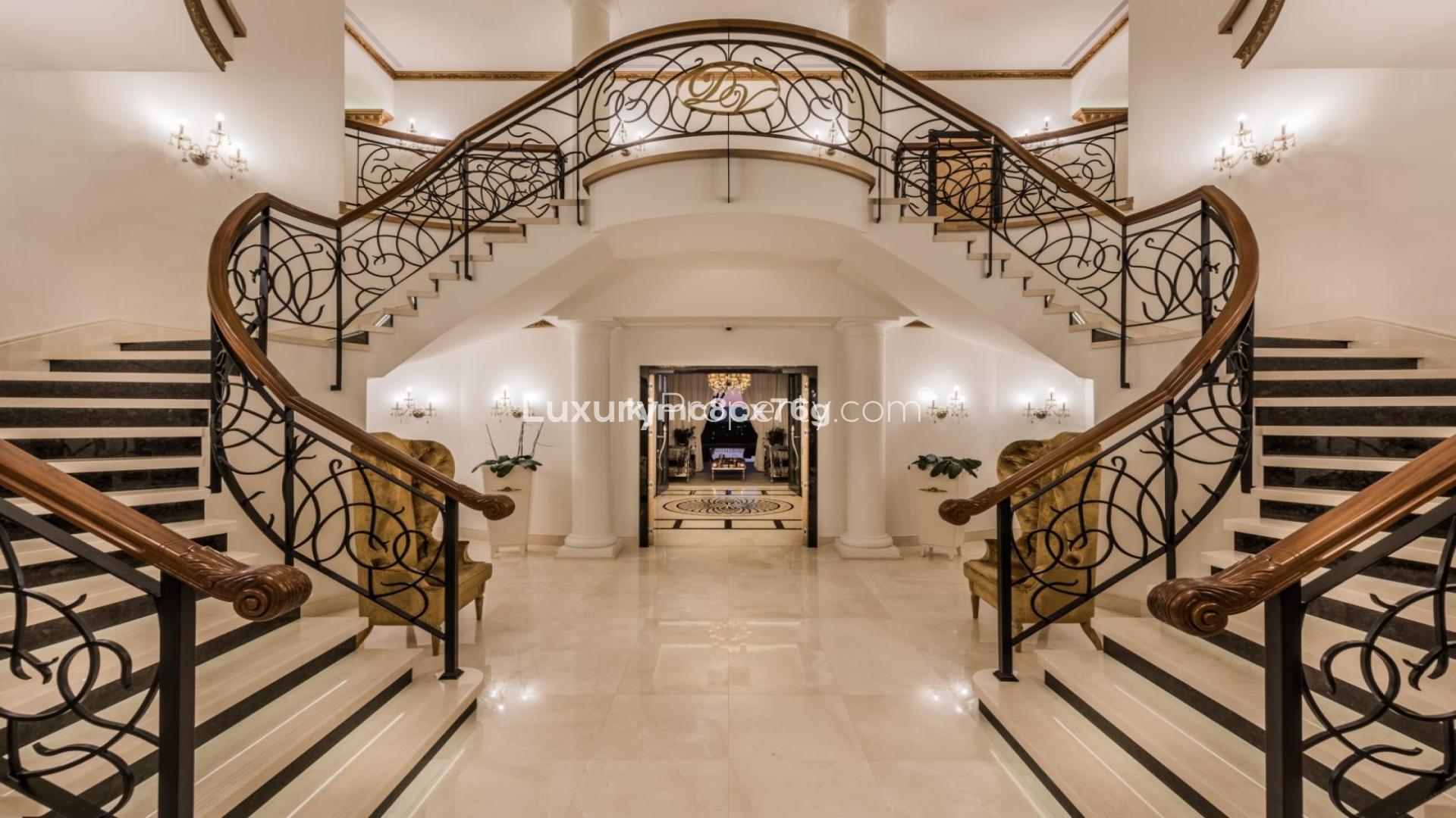 Luxury villa pool with scenic views in Hacienda Las Chapas, Marbella