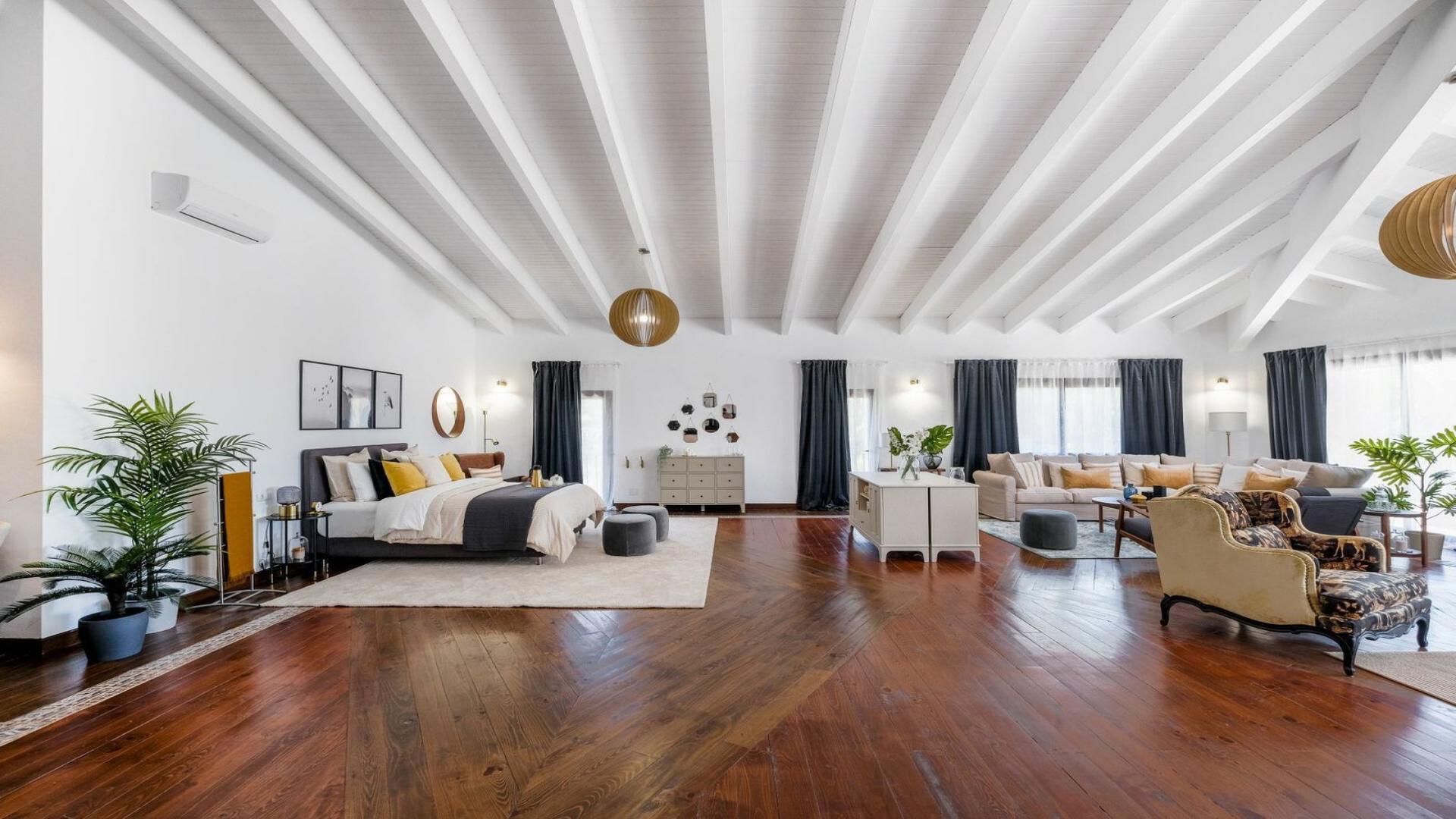 Luxury terrace with pool view at 10-bedroom villa in Atalaya de Rio Verde