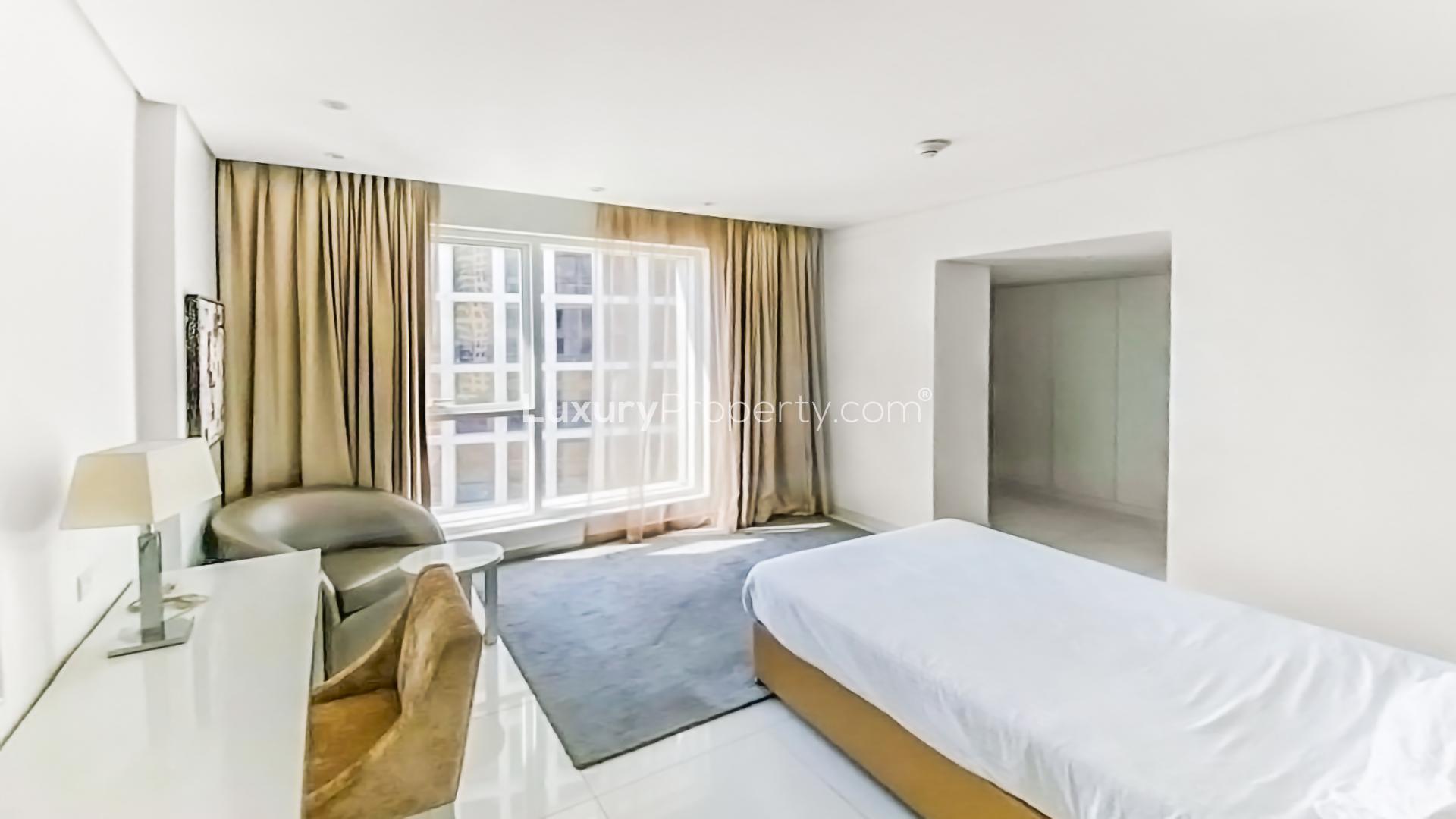 Elegant bedroom in 3-bedroom apartment at DAMAC Maison The Vogue, Business Bay, Dubai