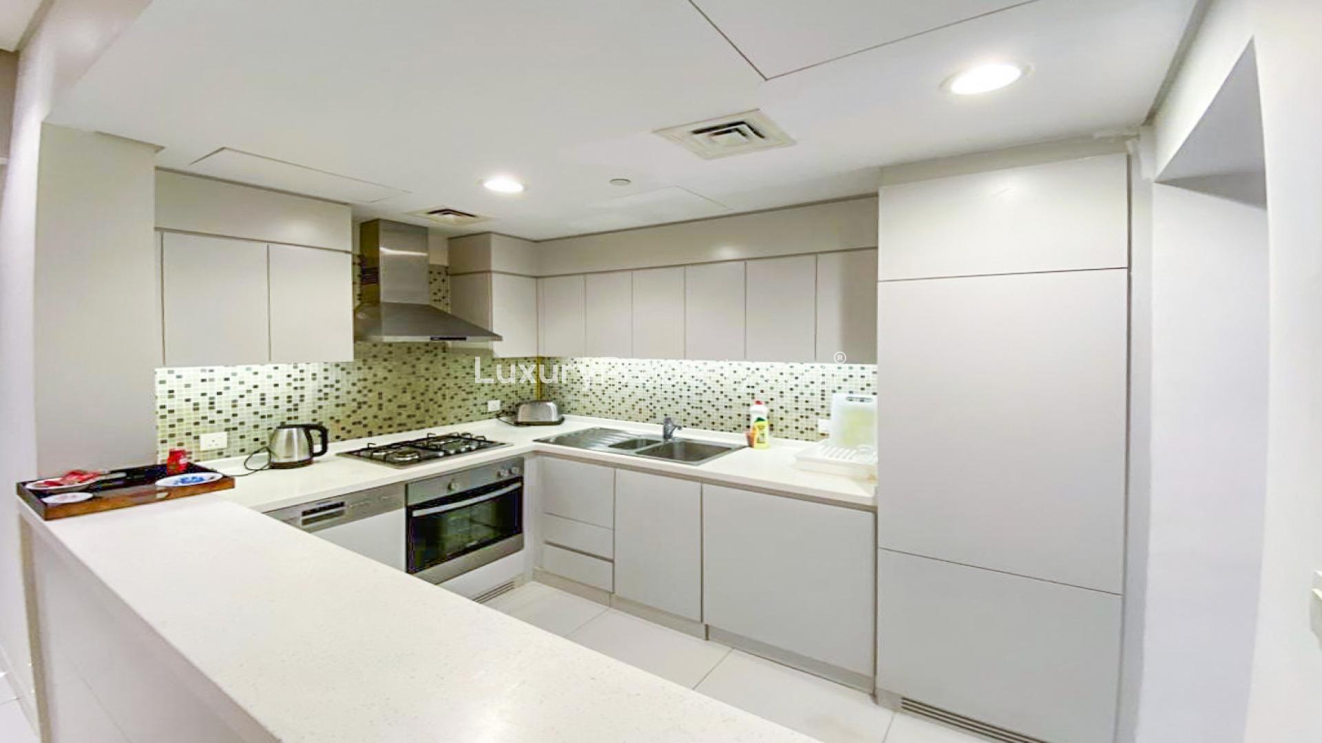 Elegant living and dining area in 3-bedroom apartment, DAMAC Maison The Vogue, Business Bay