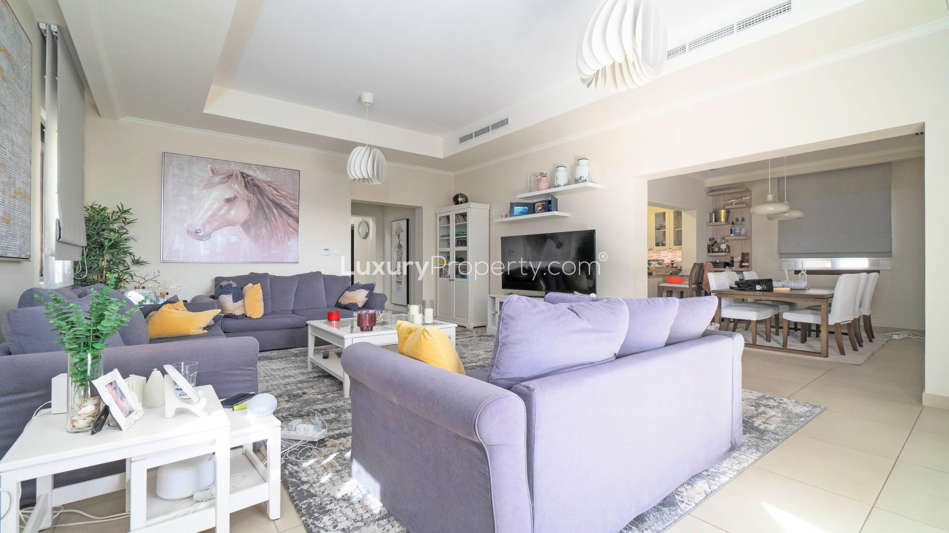 Living room in Lila villa, Arabian Ranches 2, with modern decor and cozy seating