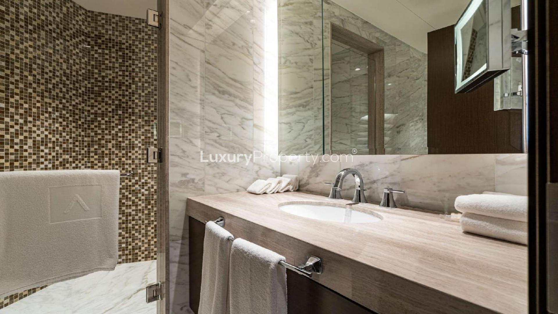 Luxurious living room in 3-bedroom apartment, The Address Fountain Views, Downtown Dubai