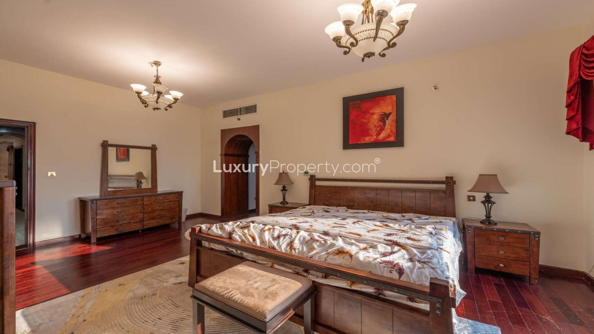 Furnished Jumeirah Beach Residence apartment interior with dining area and living room