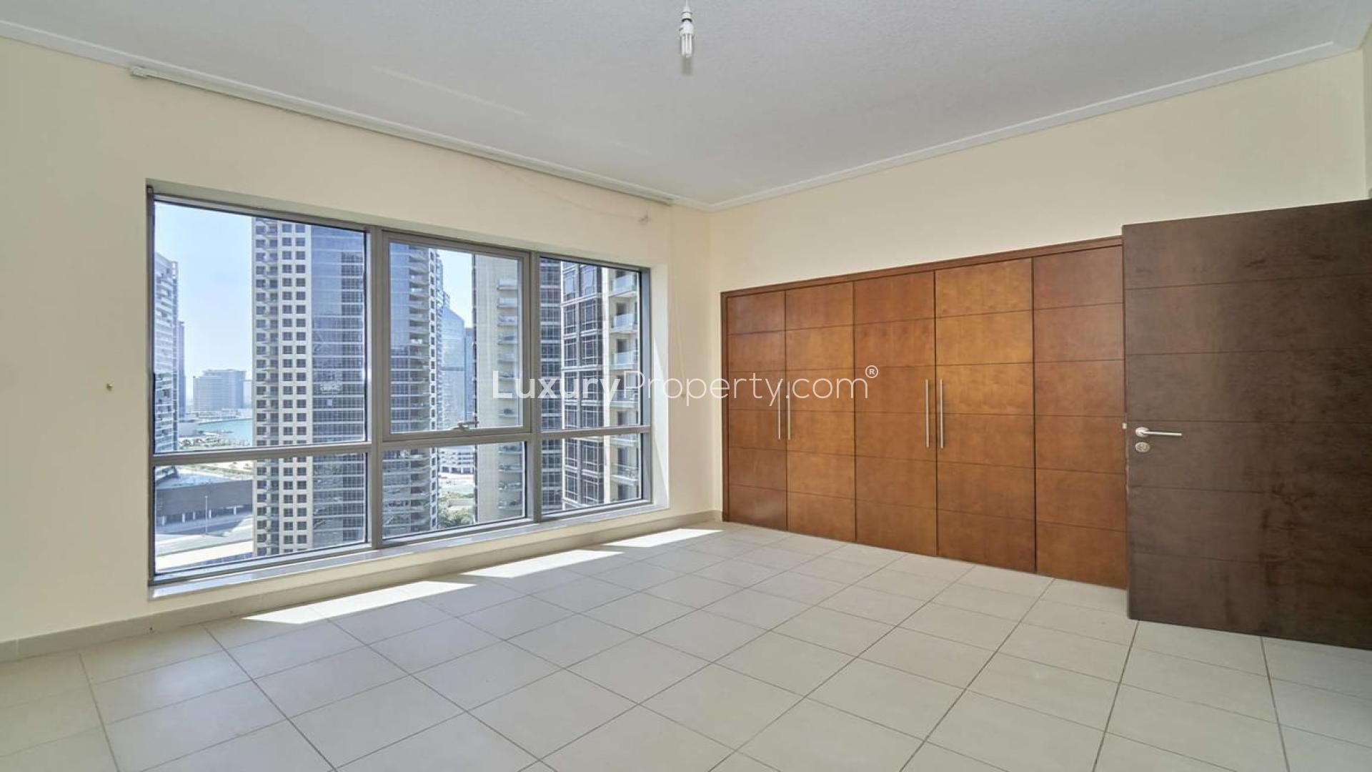 Spacious living area with city view in 3-BR apartment, South Ridge 5, Downtown Dubai