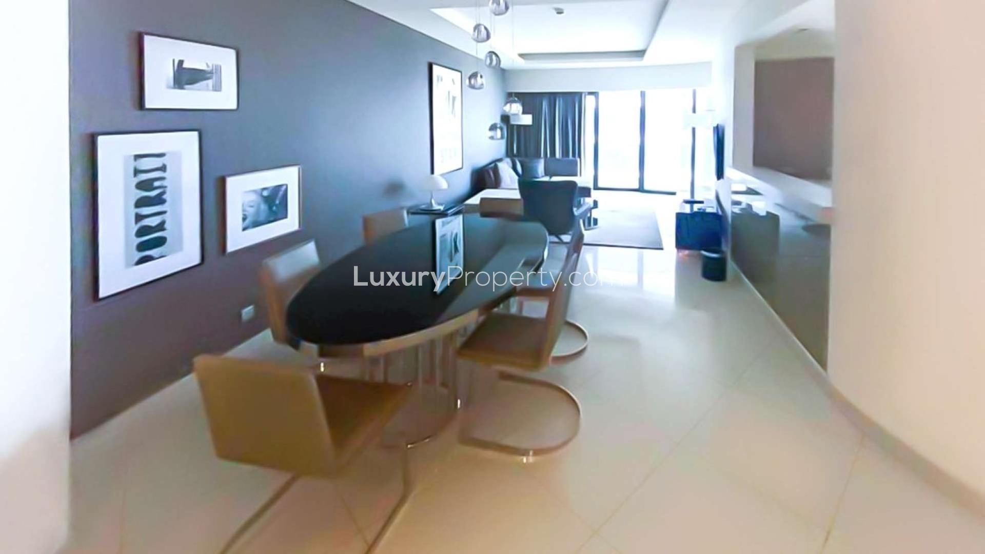 Modern living room and dining area in high-floor apartment, DAMAC Tower D, Business Bay