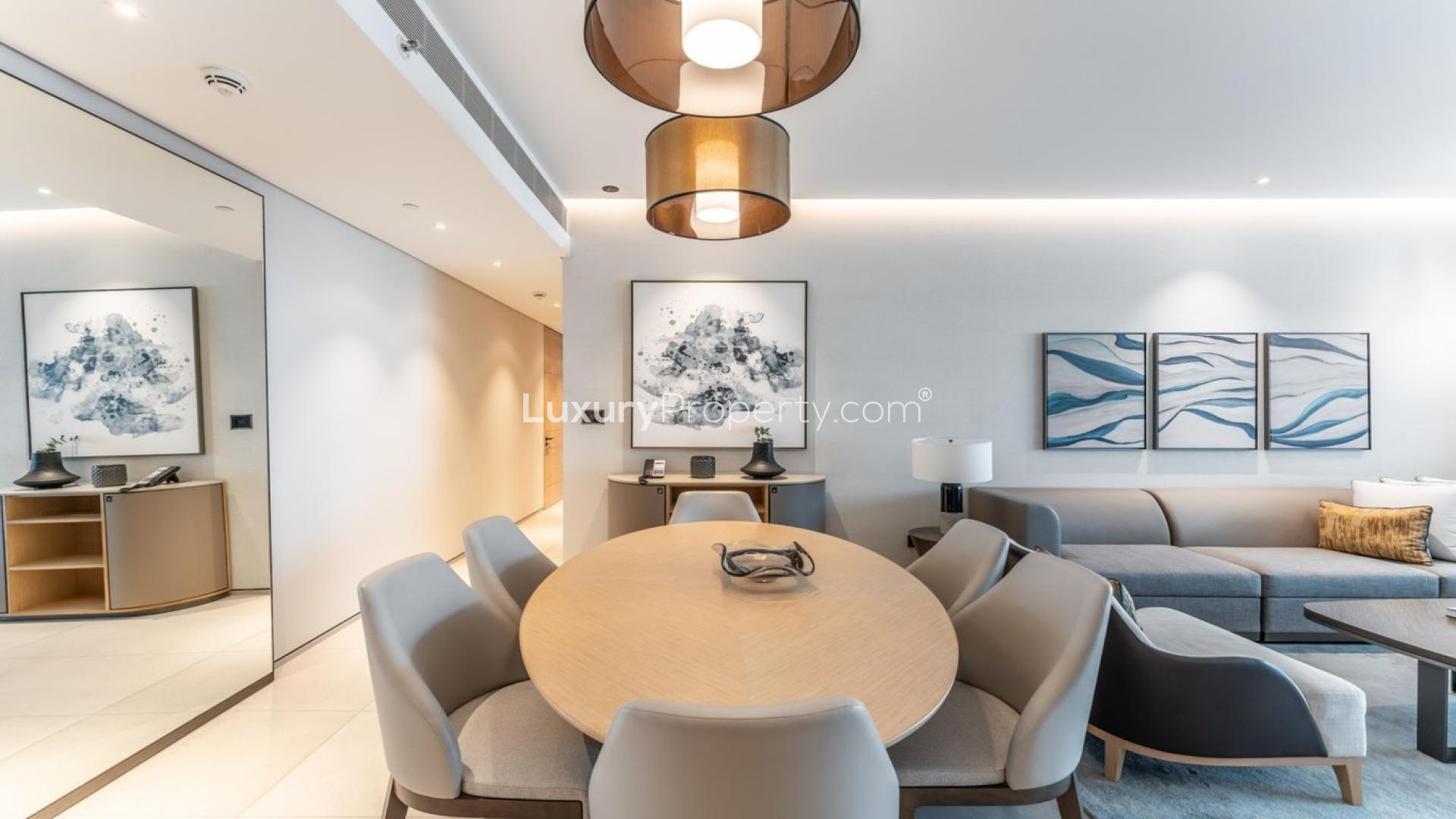 Modern kitchen in 3-bedroom apartment, Address Jumeirah Resort, JBR, available for rent