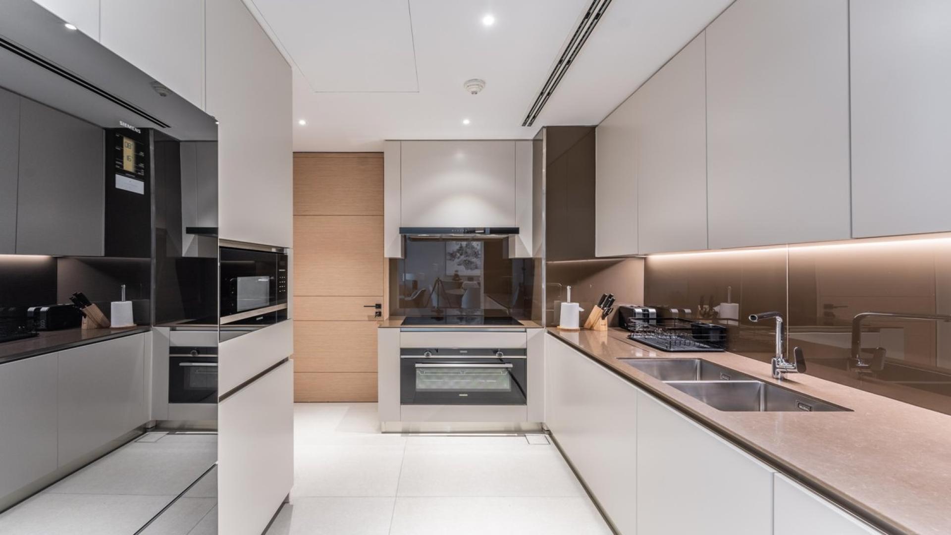 Modern living room in 3-bedroom apartment, Address Jumeirah Resort, JBR, stylish decor and furniture