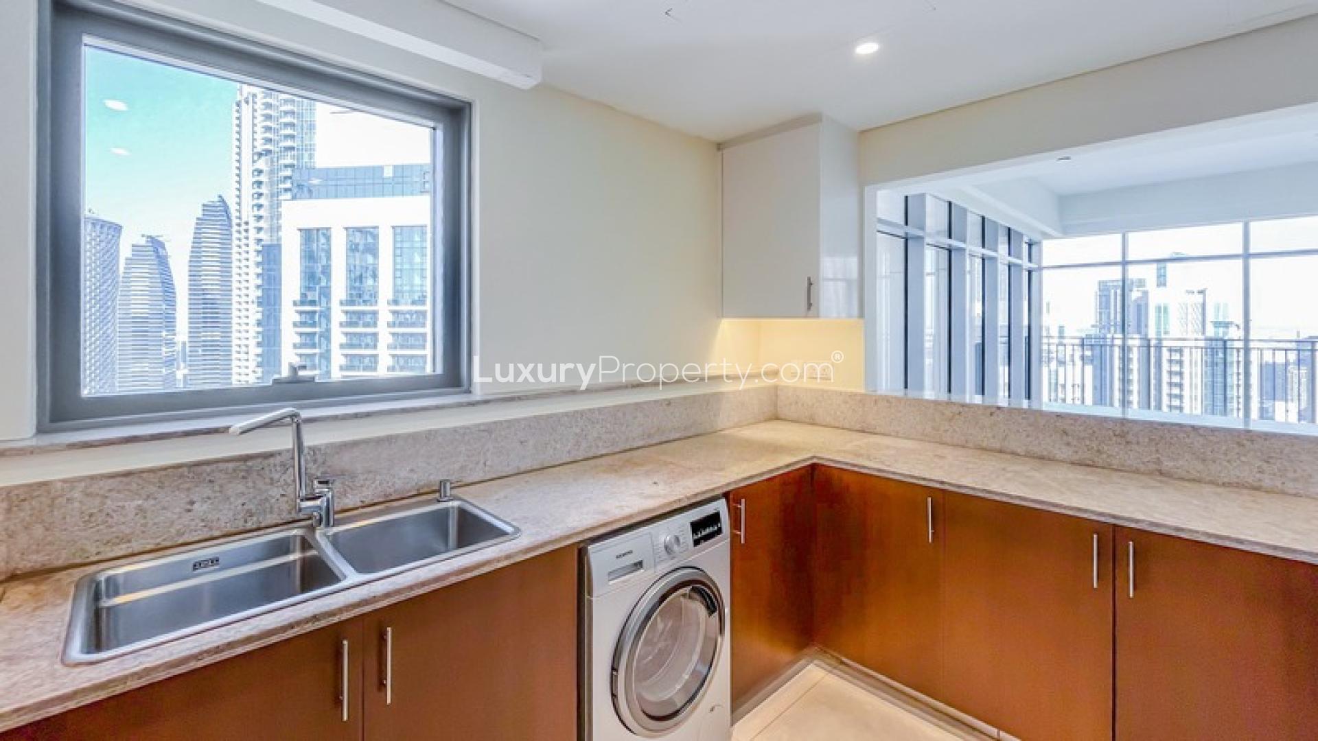 Spacious modern kitchen in high-floor corner apartment, Downtown Dubai, BLVD Crescent