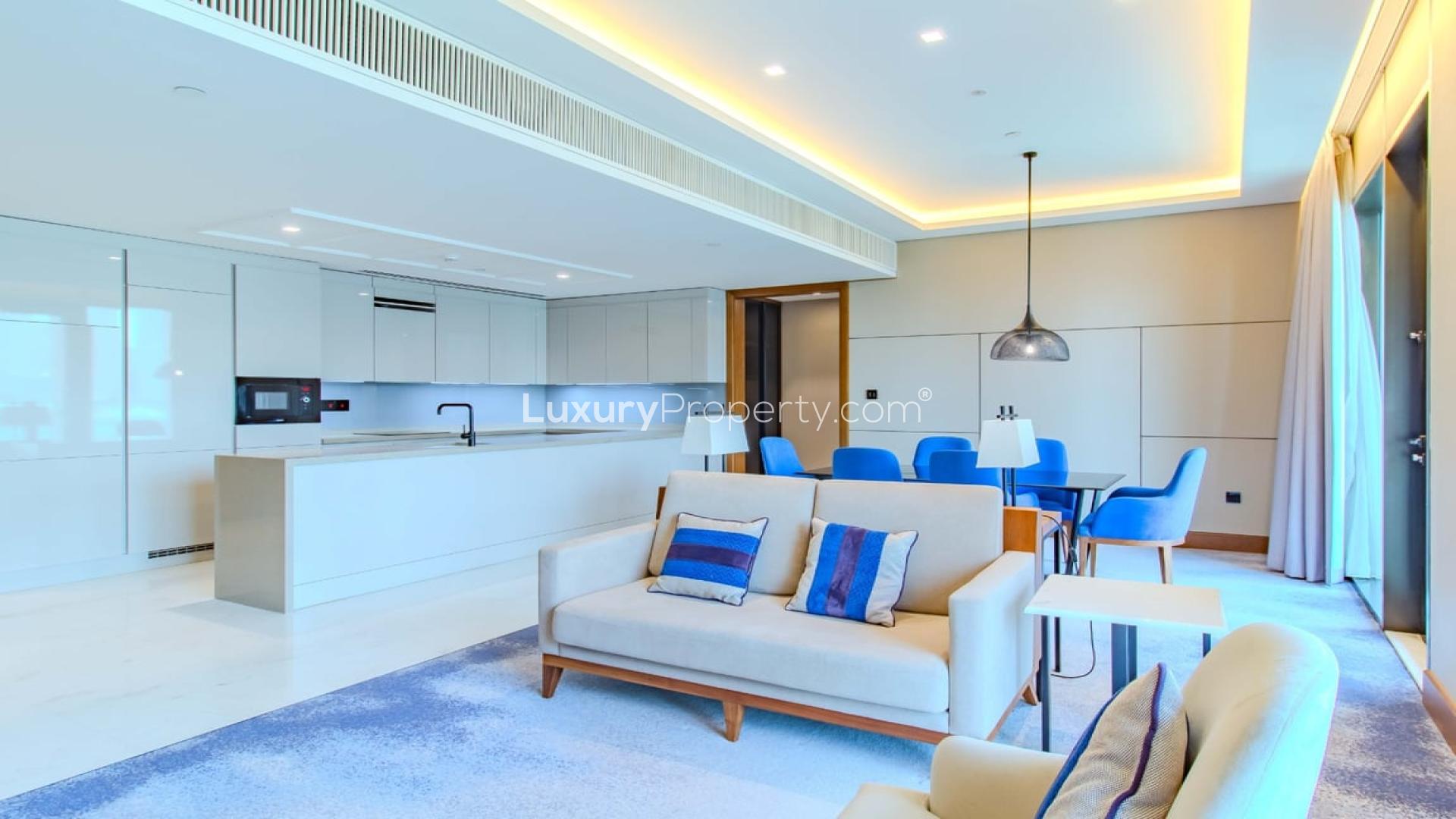 Bluewaters apartment view of Ain Dubai Ferris wheel and skyline, available for rent