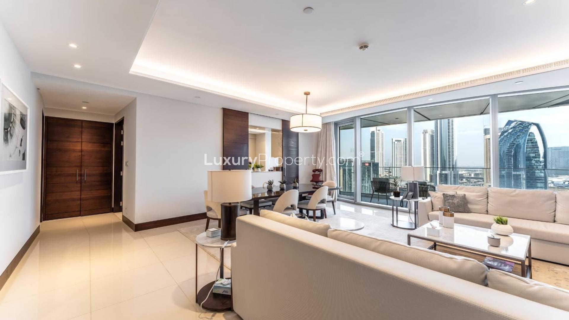 Skyline view from The Address Sky View Tower 1 apartment in Downtown Dubai