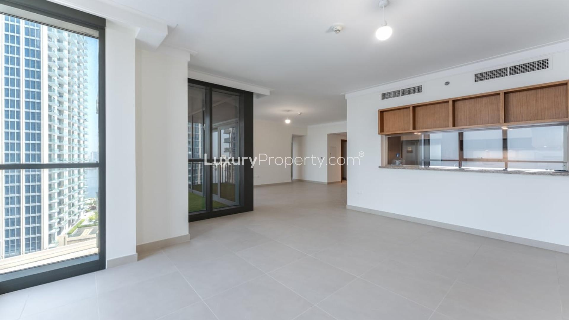 3-bedroom apartment interior with waterfront views, Dubai Creek Harbour, Residence Tower 2 North