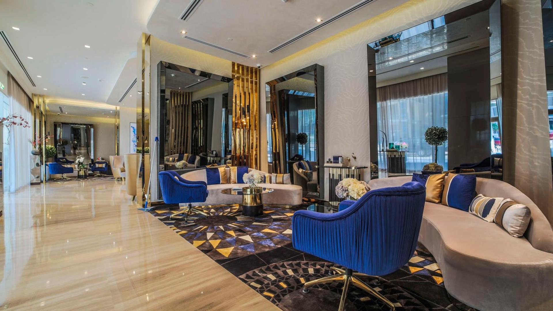 Furnished living room in 1-bedroom apartment at Maison Majestine, Business Bay for sale