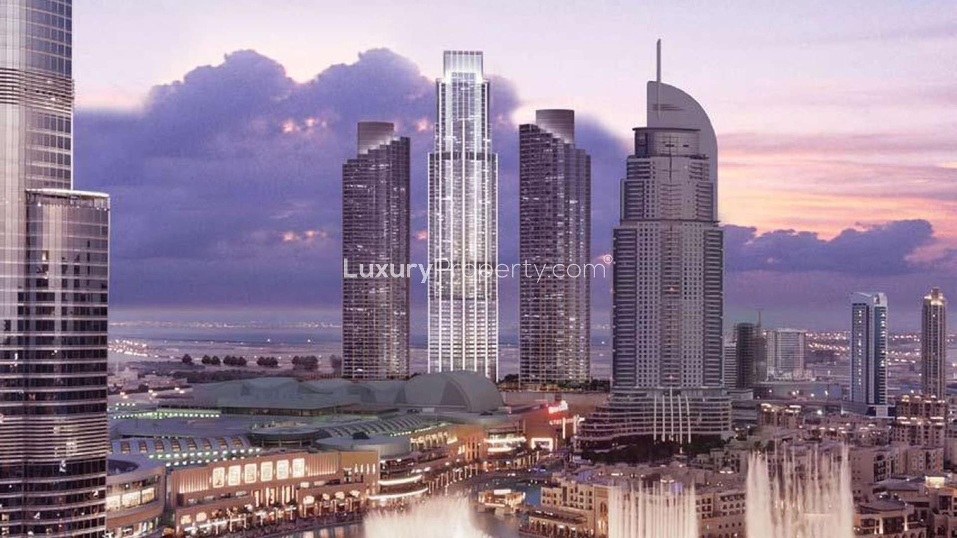 Luxurious dining area in three-bedroom apartment, Address Residences Fountain Views, Downtown Dubai