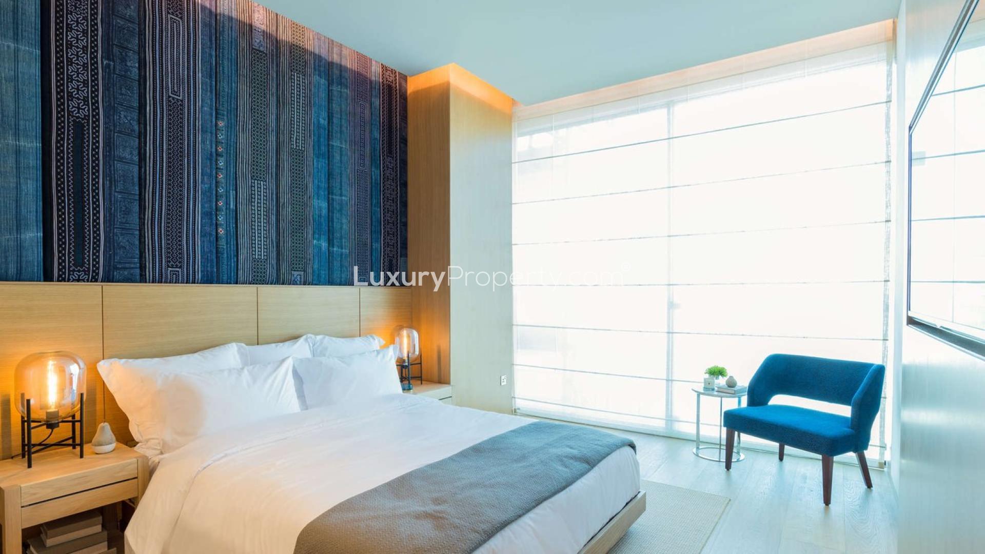 Modern bathroom with elegant design in One Palm apartment, Palm Jumeirah