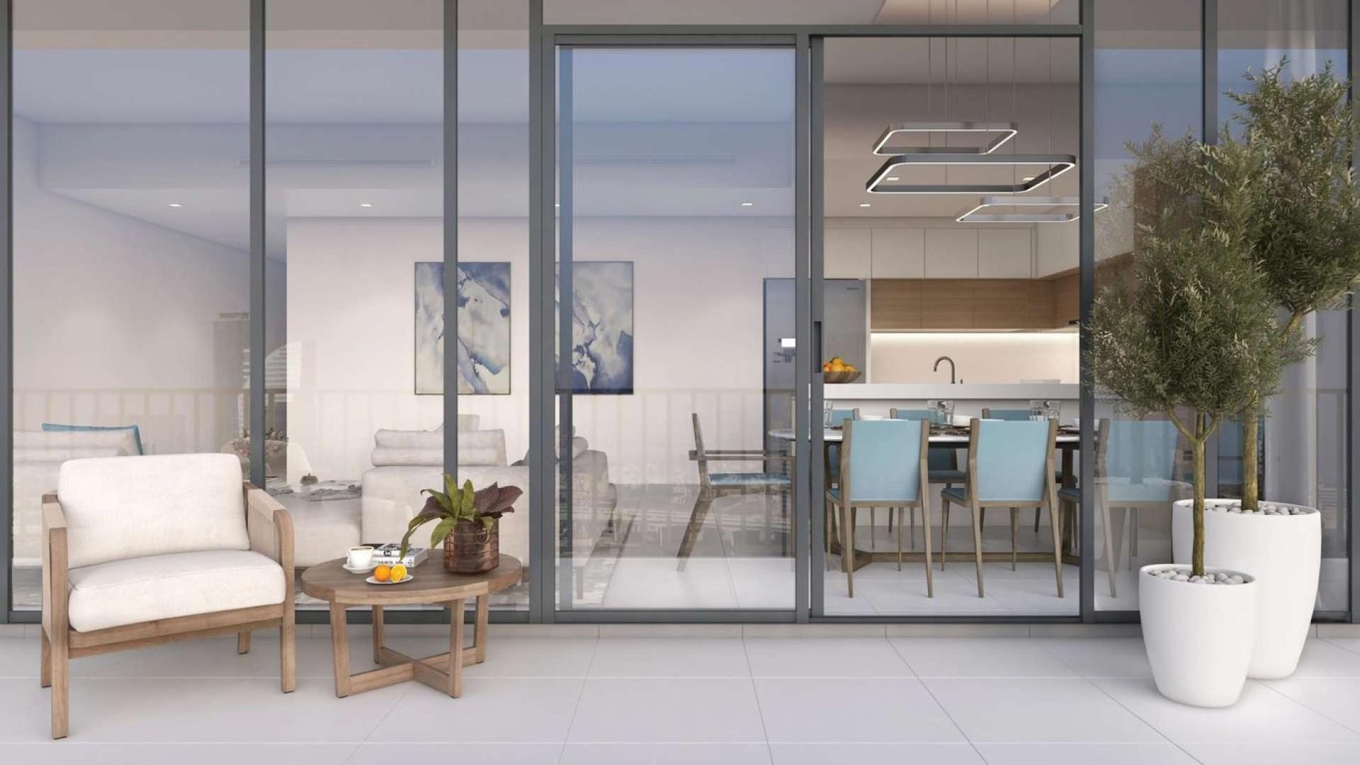 Luxurious lobby interior of two-bedroom apartment for sale in Creek Edge, modern design