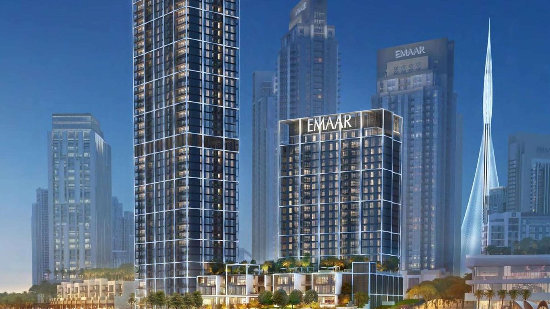 Luxury studio apartments at Creek Edge, Dubai Creek Harbour, modern architecture, for sale