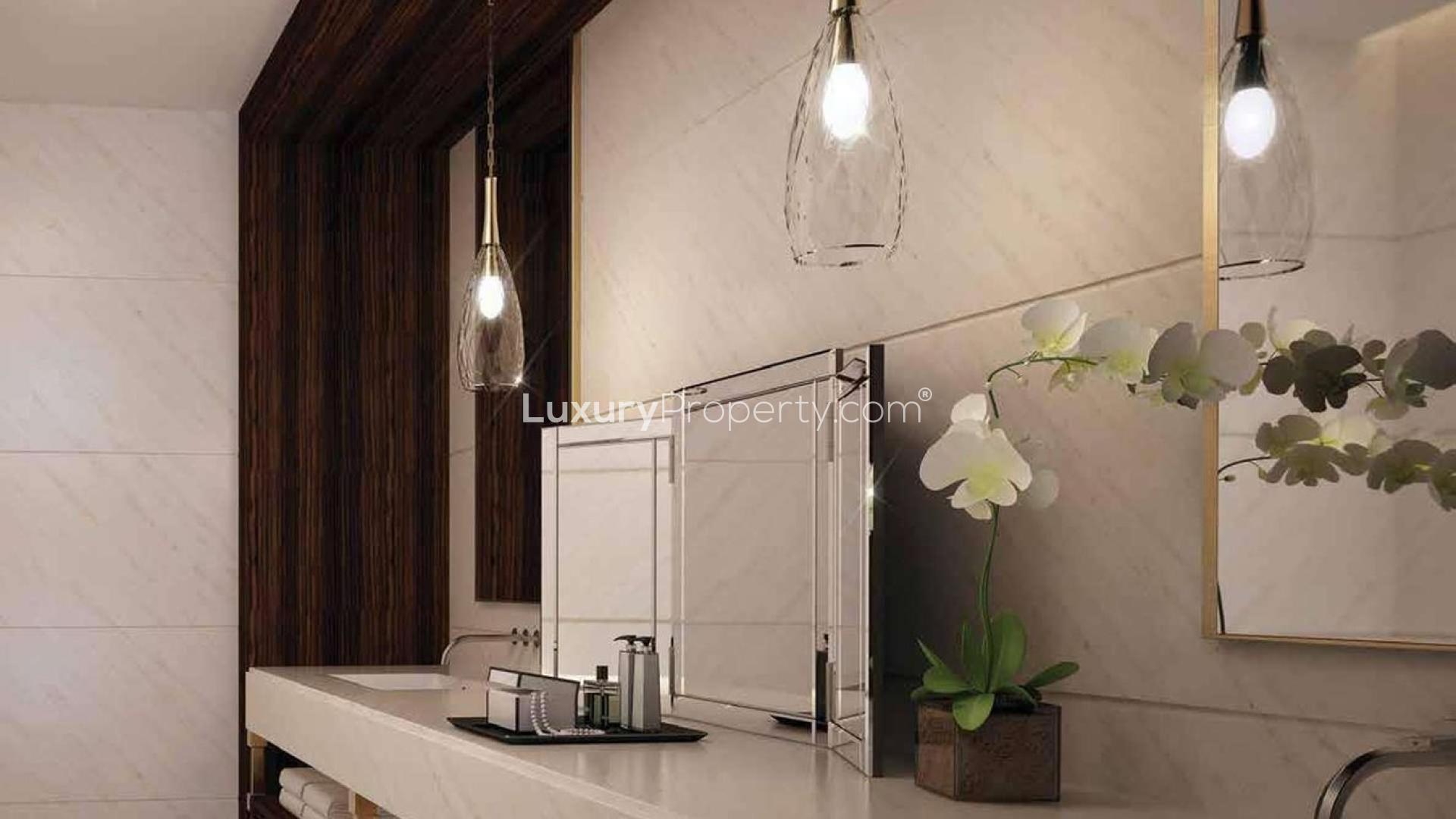 Modern living and dining area in Sky Views residence, Downtown Dubai apartment for sale